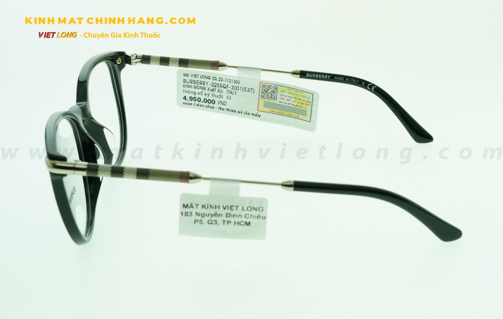  GỌNG KÍNH BURBERRY B2255QF-300153-18 