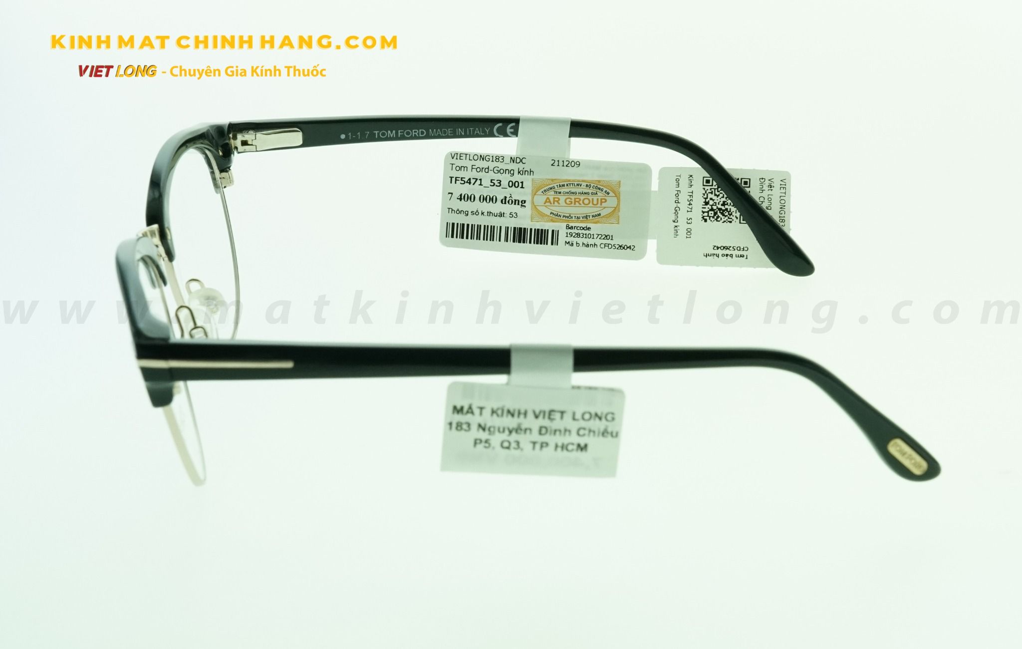 GỌNG KÍNH TOMFORD TF5471-001 53-17