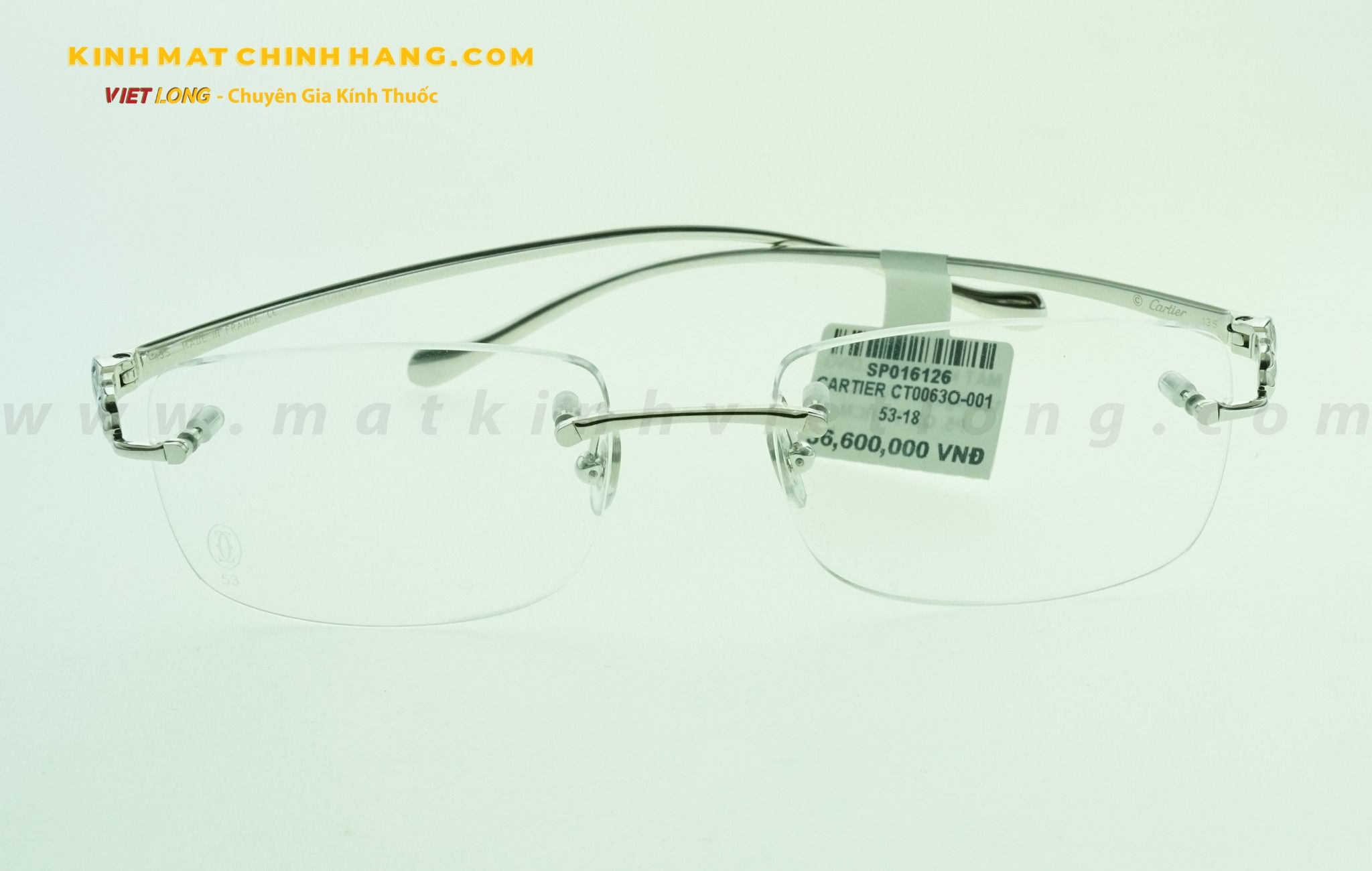  GỌNG KÍNH CARTIER CT0063O-001 53-18 