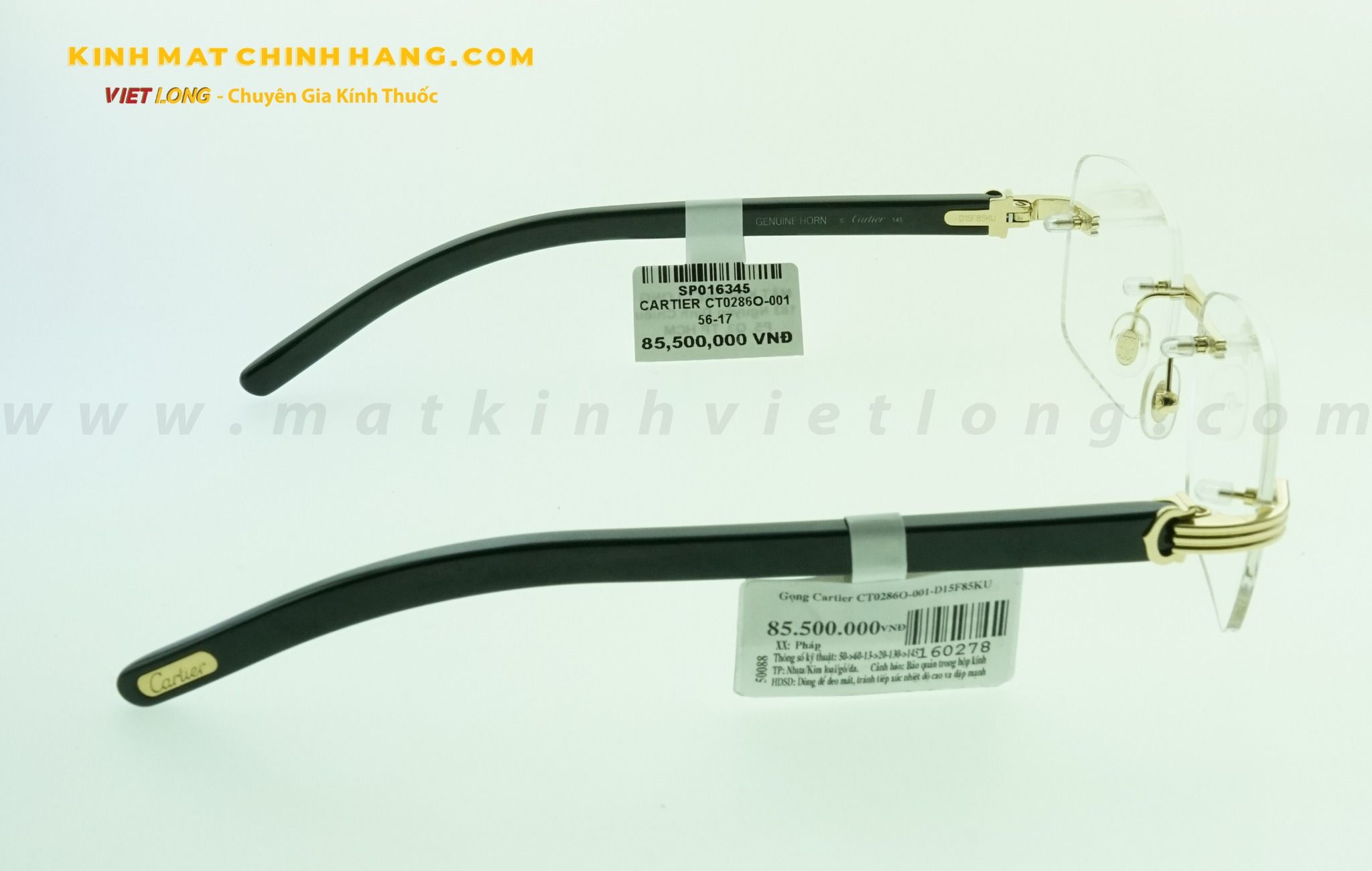  GỌNG KÍNH CARTIER CT0286O-001 56-17 