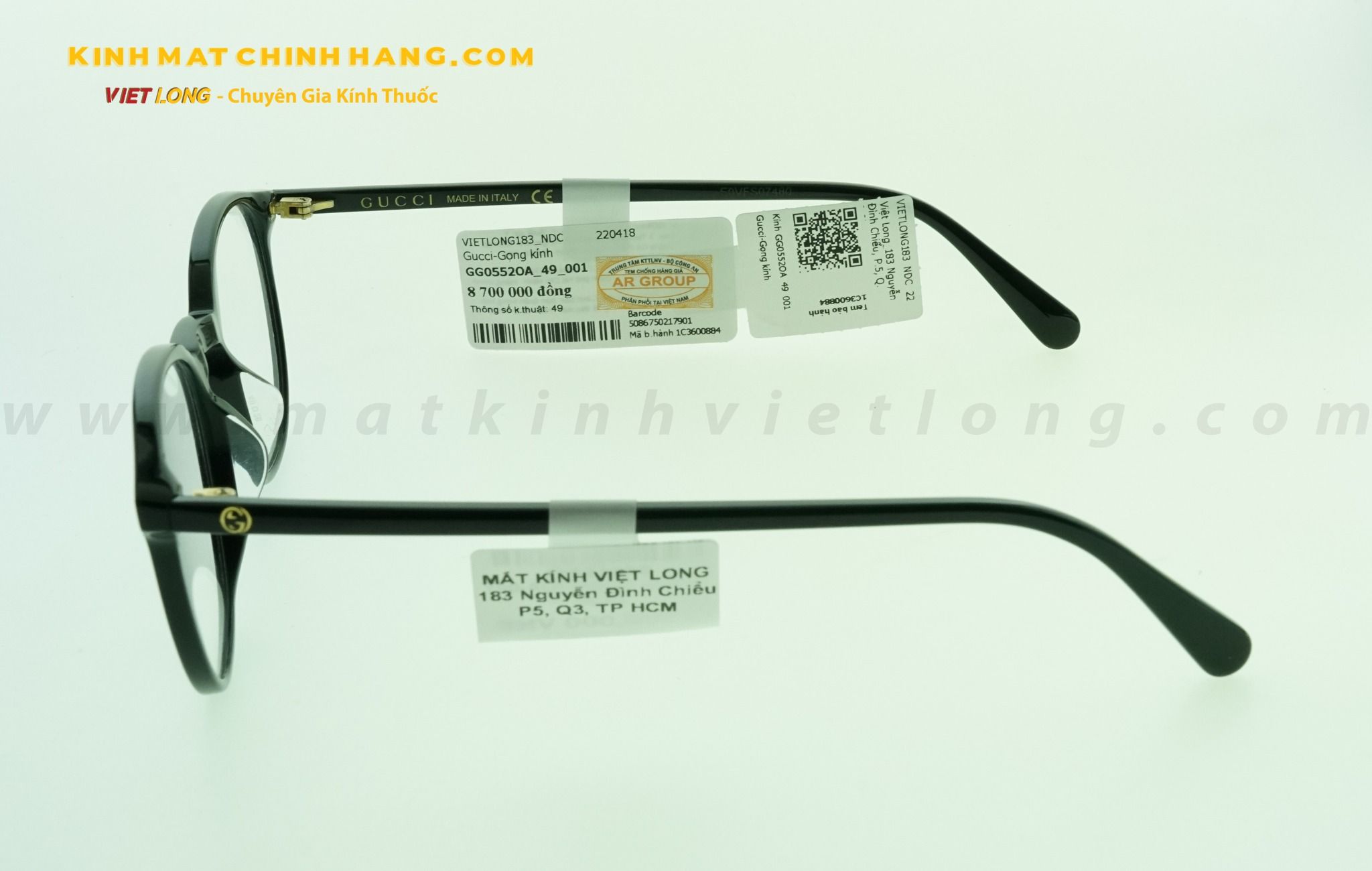 GỌNG KÍNH GUCCI GG0552OA-001 49-20