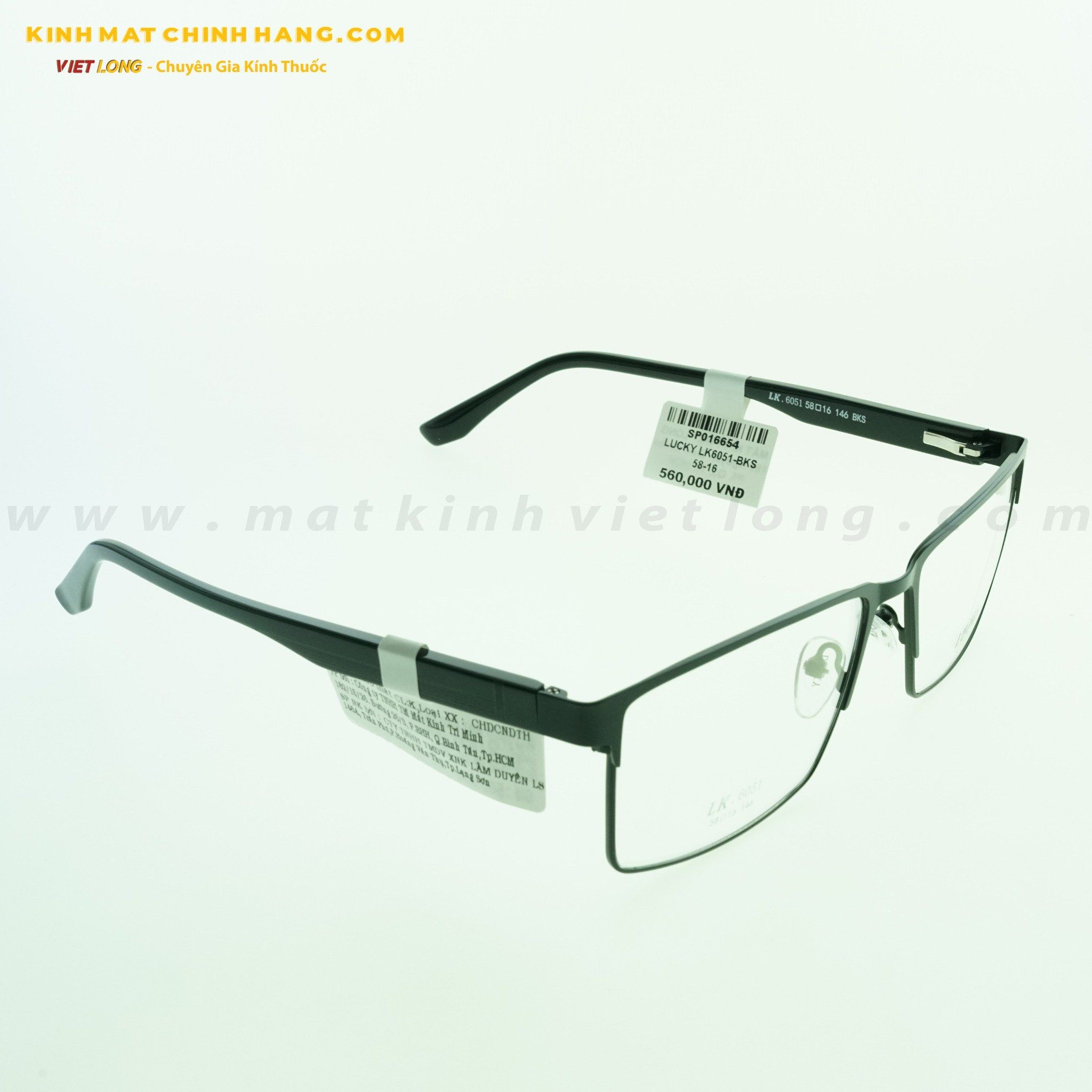 GỌNG KÍNH LUCKY LK6051-BKS 58-16