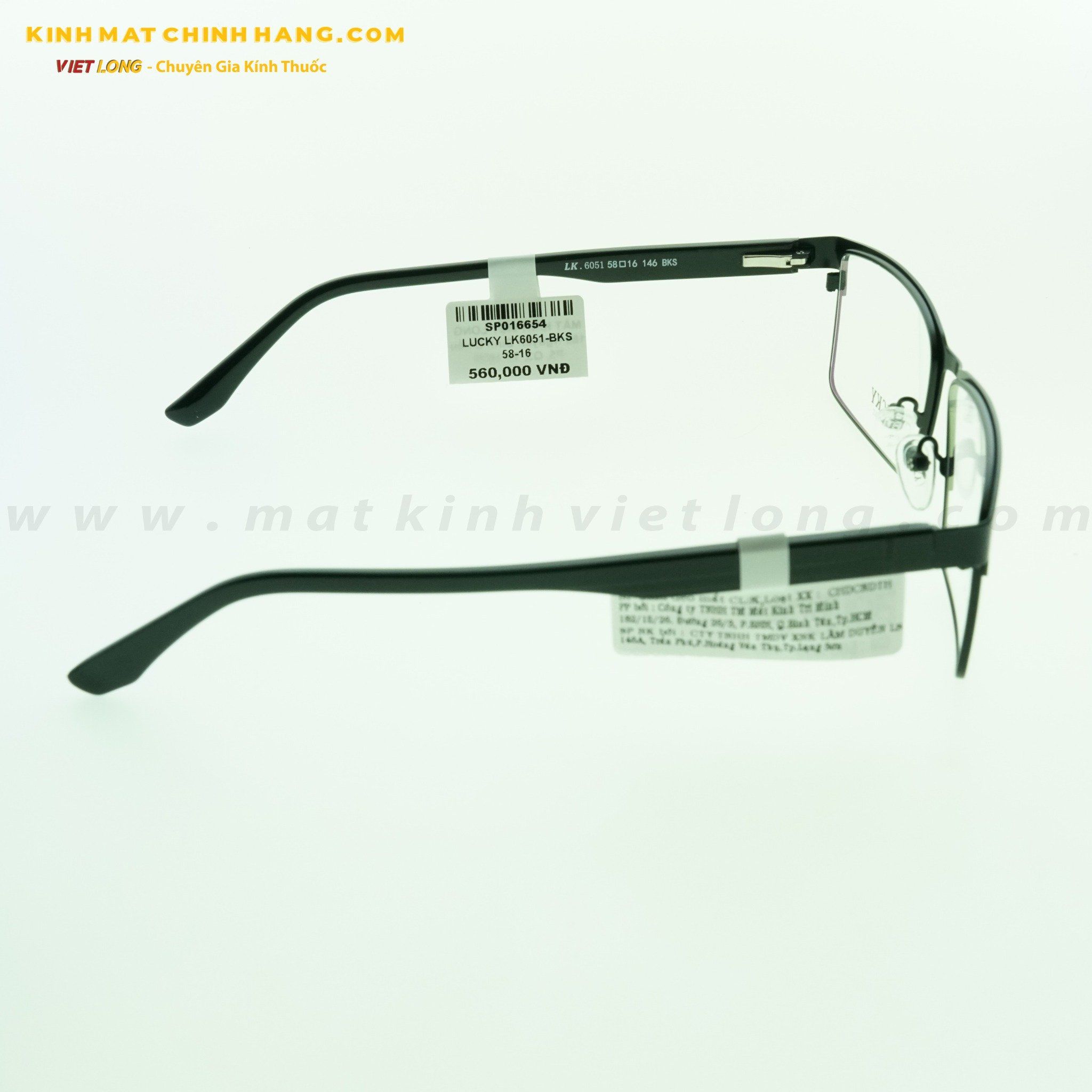 GỌNG KÍNH LUCKY LK6051-BKS 58-16