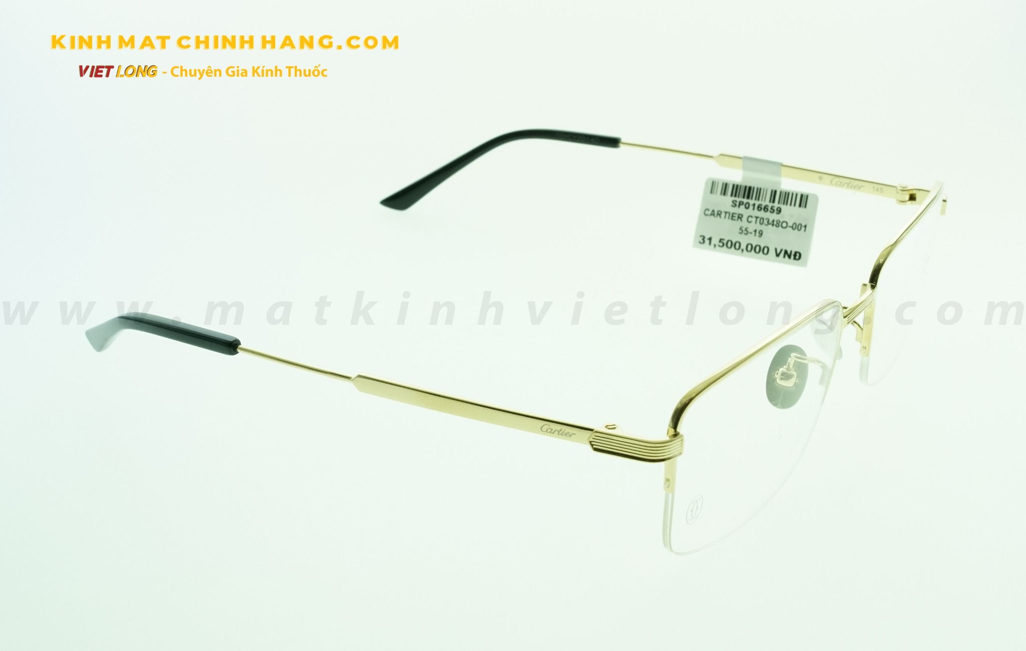  GỌNG KÍNH CARTIER CT0348O-001 55-19 