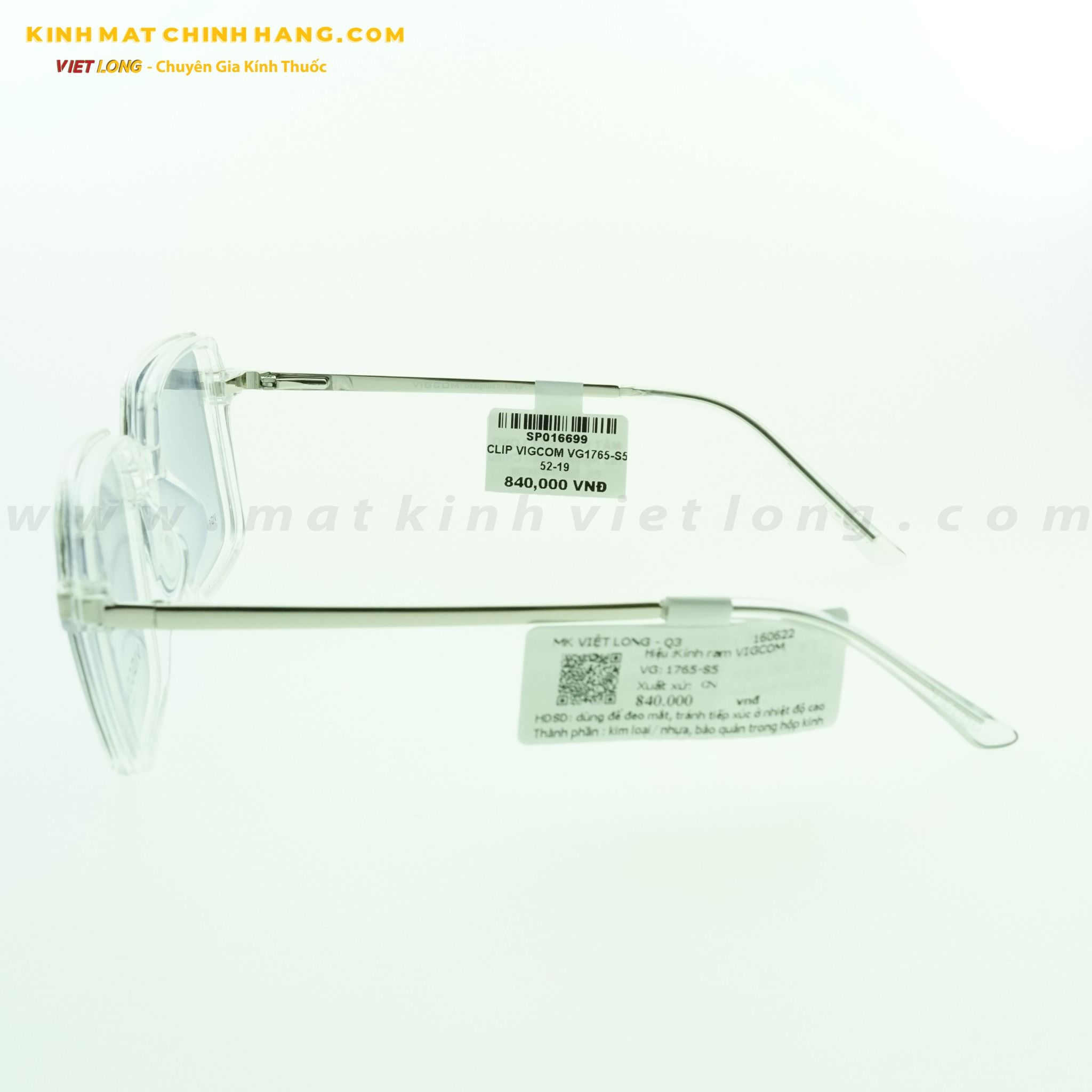 GỌNG KÍNH CLIP VIGCOM VG1765-S5 52-19