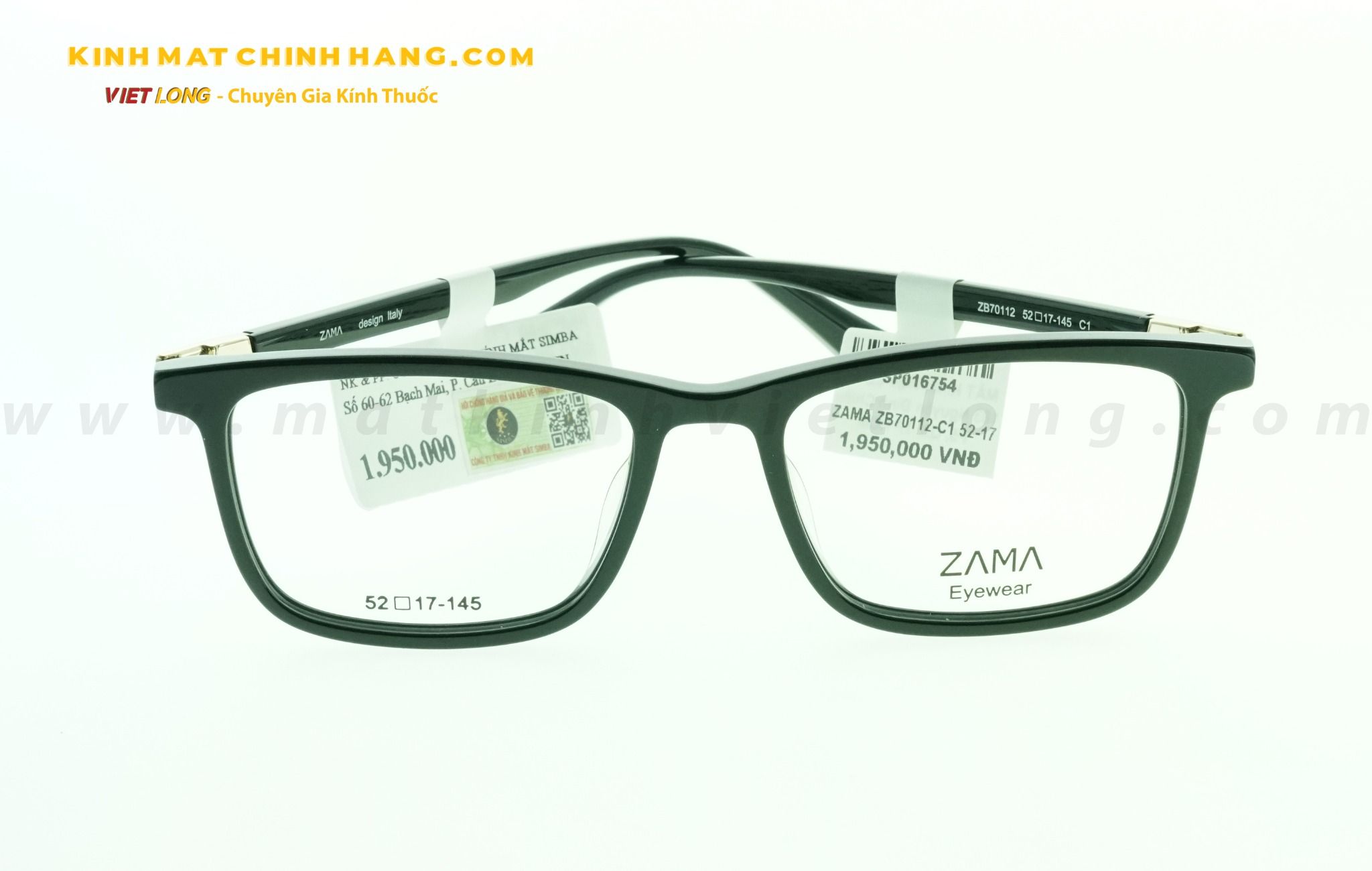  GỌNG KÍNH ZAMA ZB70112-C1 52-17 