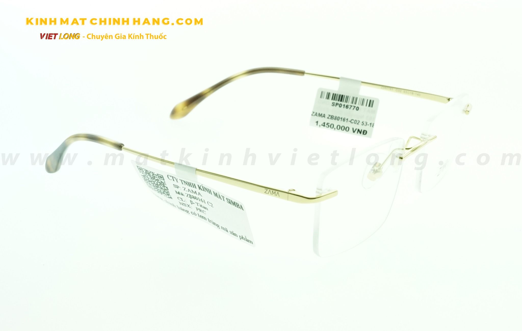  GỌNG KÍNH ZAMA ZB80161-C02 53-18 