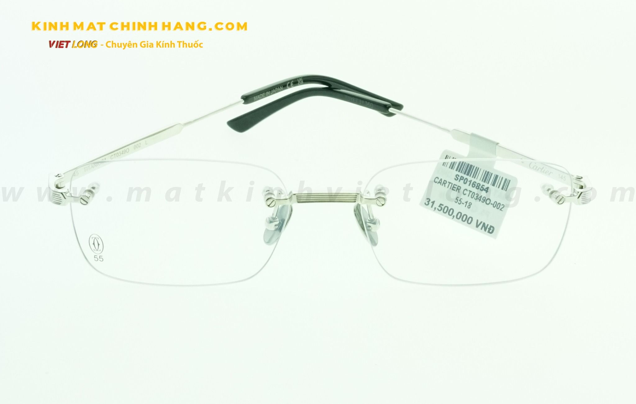  GỌNG KÍNH CARTIER CT0349O-002 55-18 