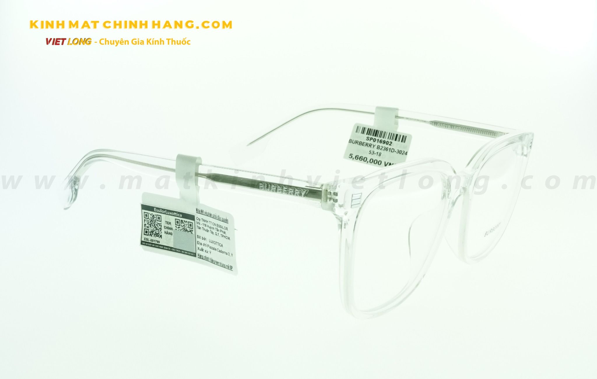  GỌNG KÍNH BURBERRY B2361D-3024 53-18 