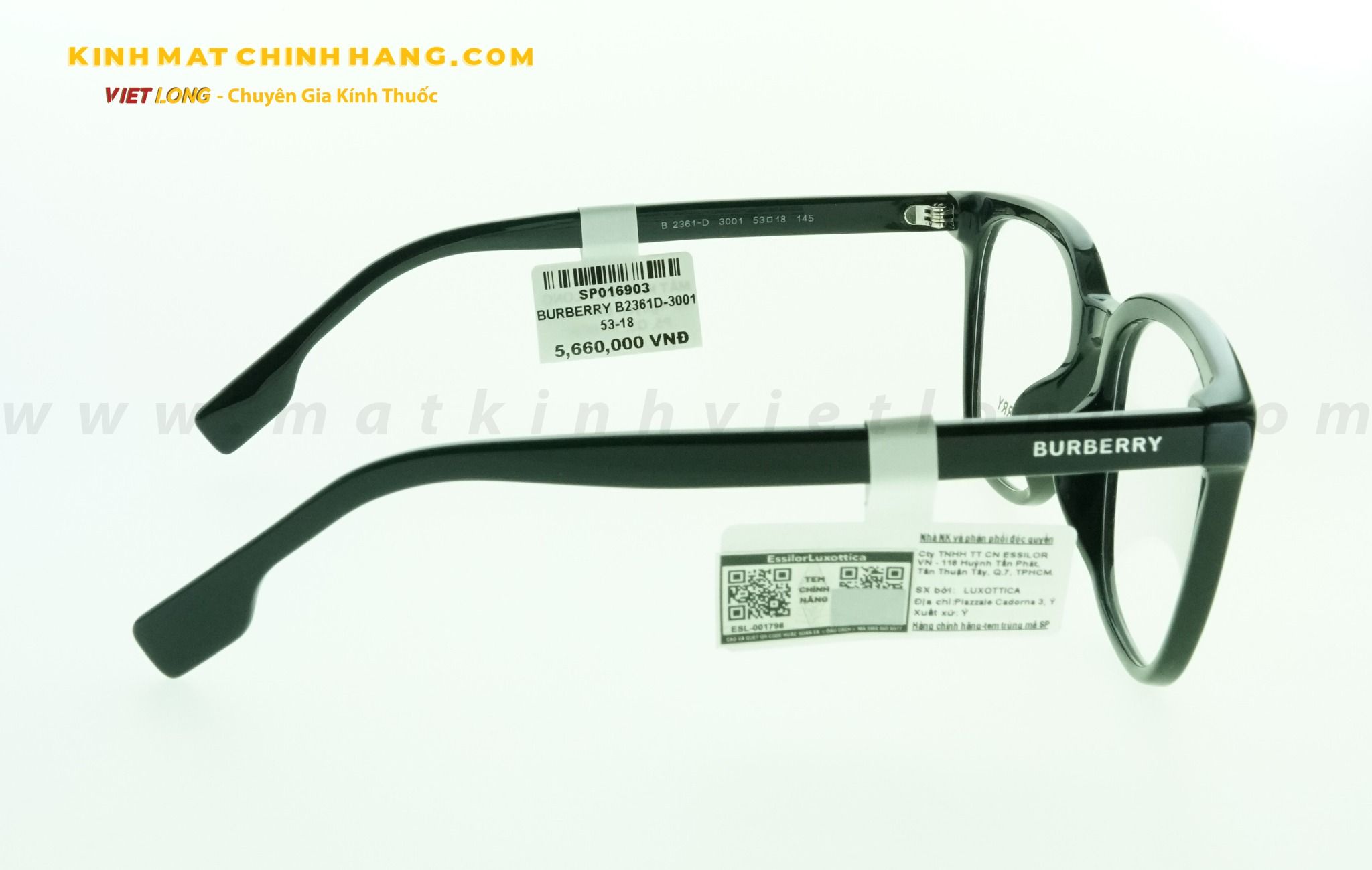  GỌNG KÍNH BURBERRY B2361D-3001 53-18 