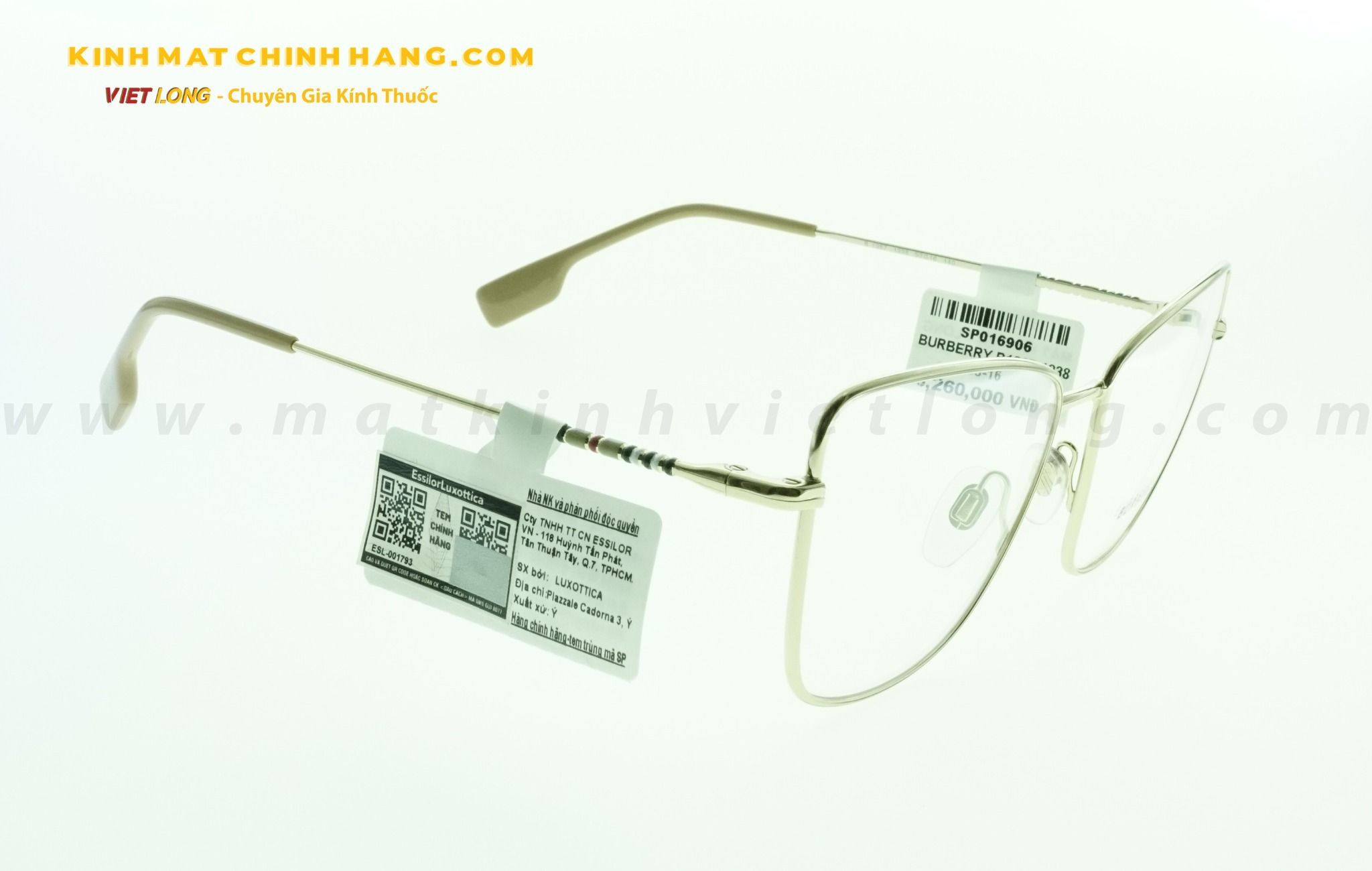  GỌNG KÍNH BURBERRY B1367-1338 53-16 