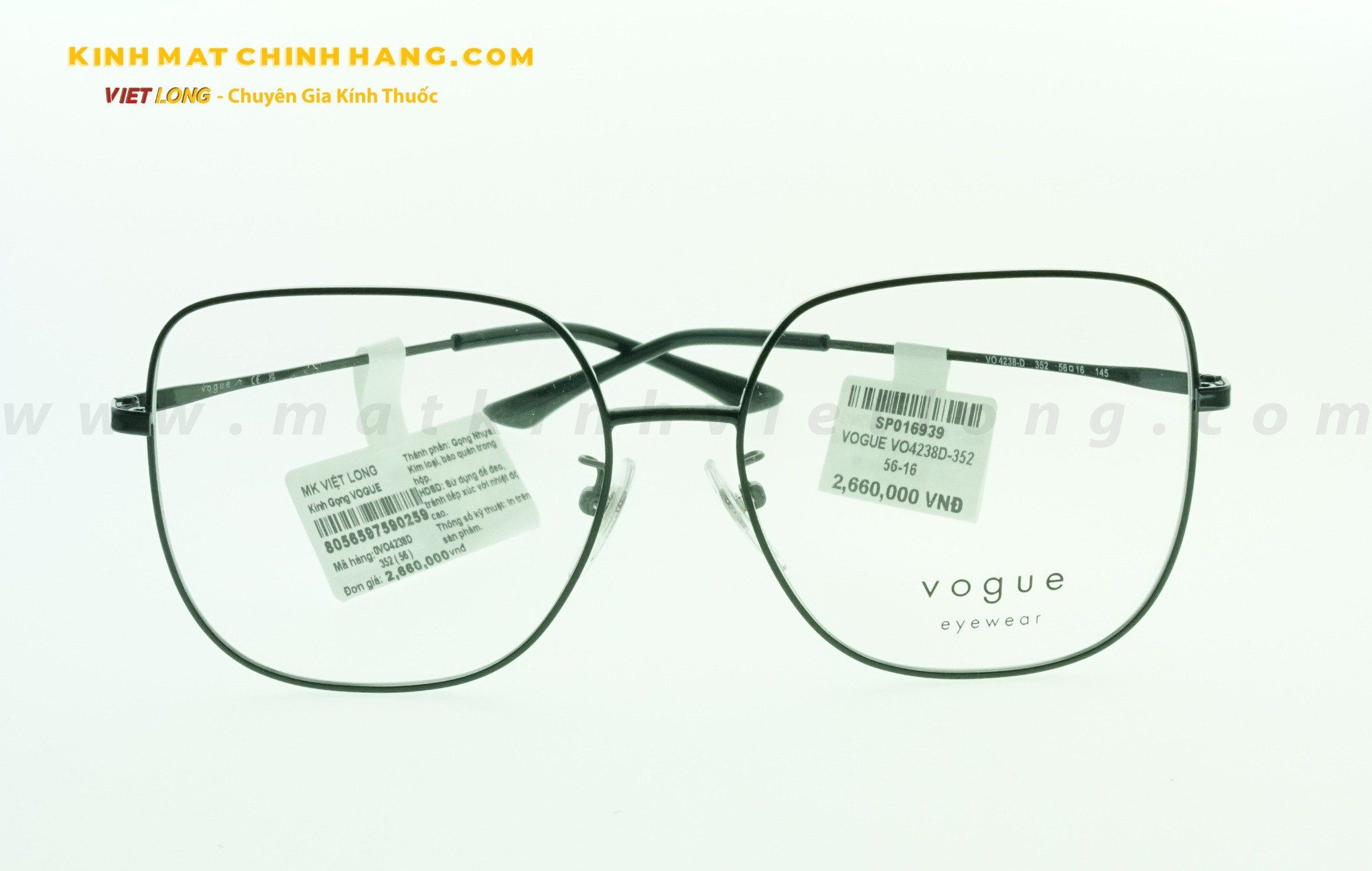  GỌNG KÍNH VOGUE VO4238D-352 56-16 