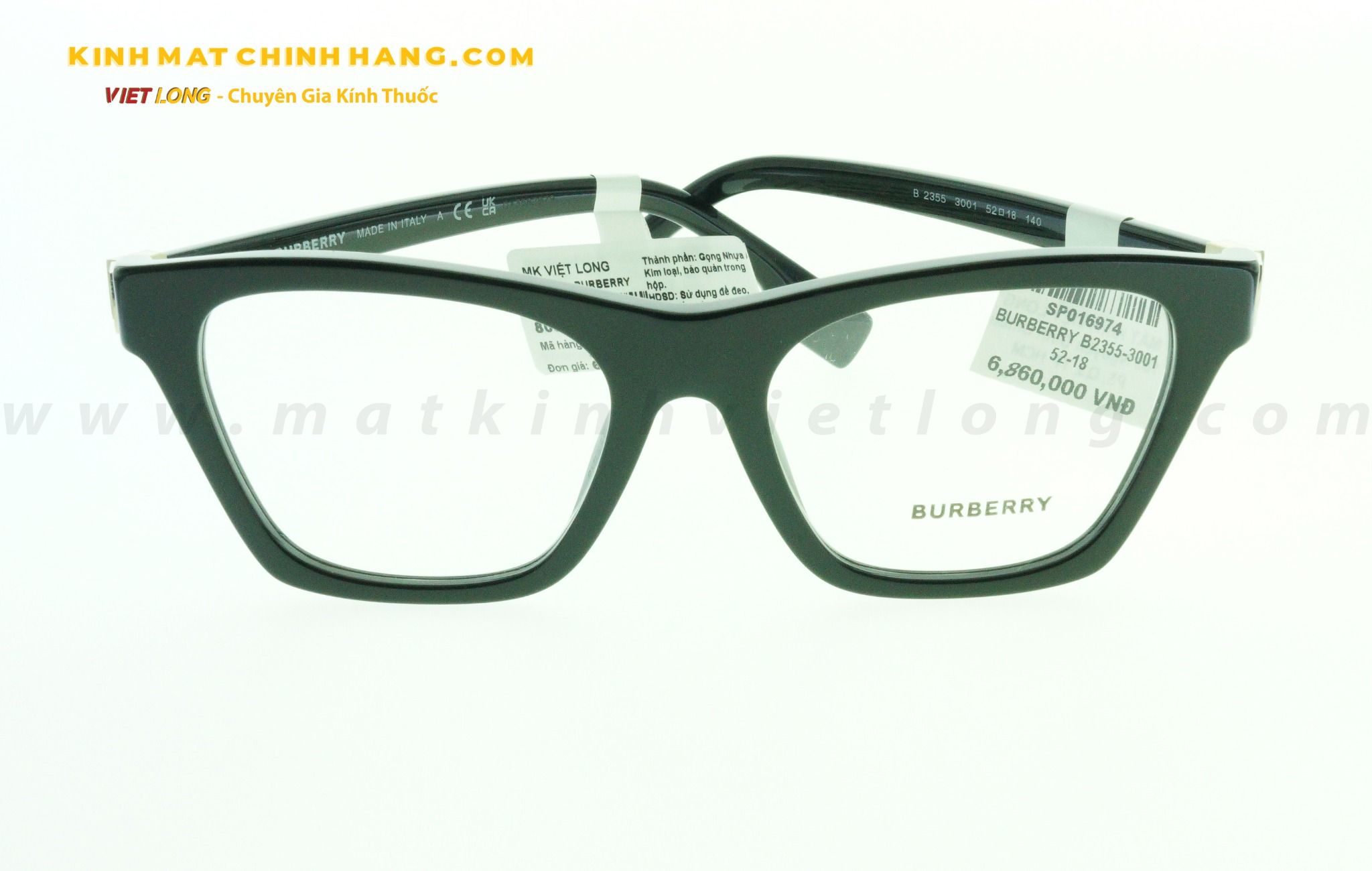  GỌNG KÍNH BURBERRY B2355-3001 52-18 