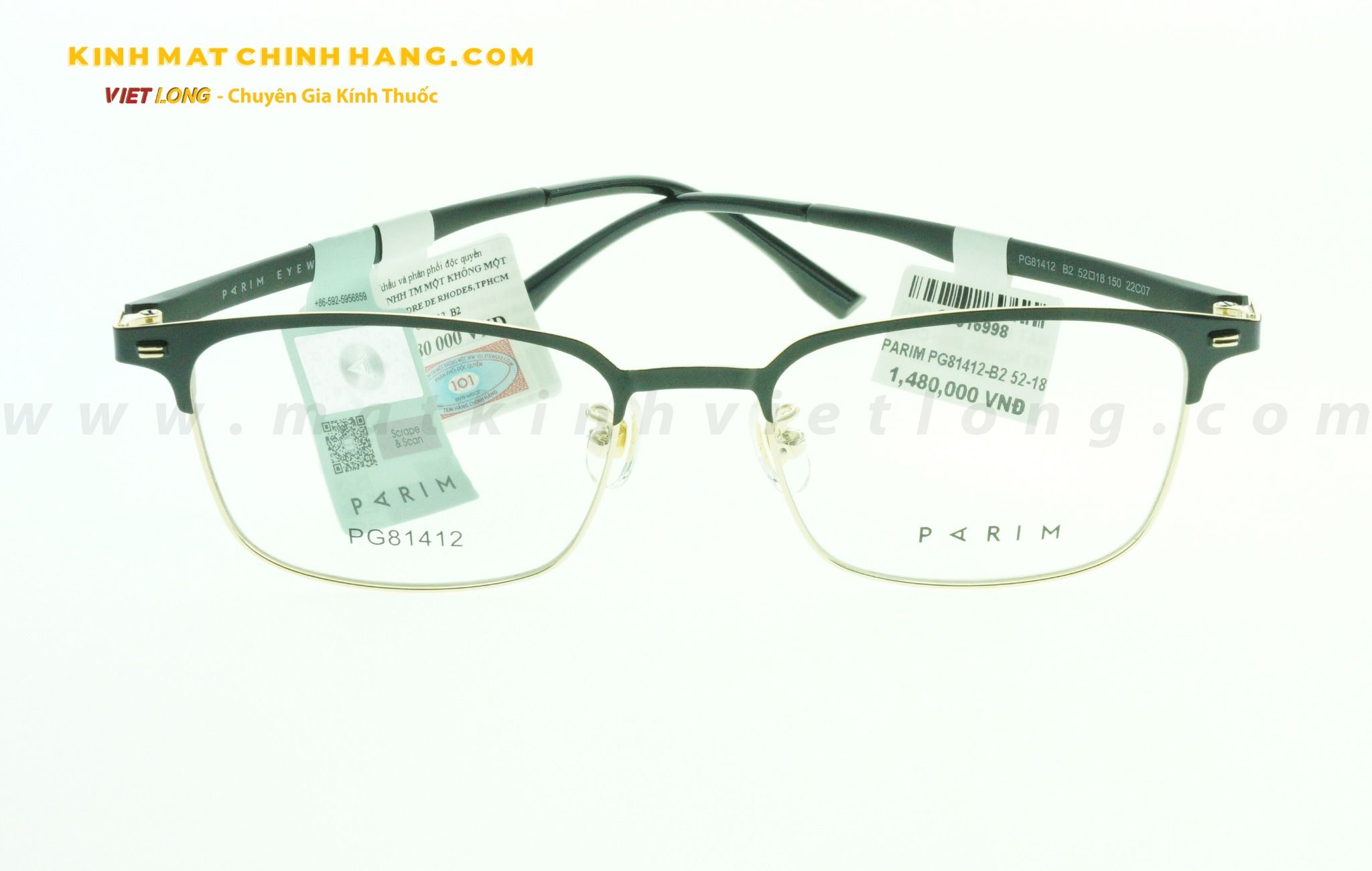  GỌNG KÍNH PARIM PG81412-B2 52-18 