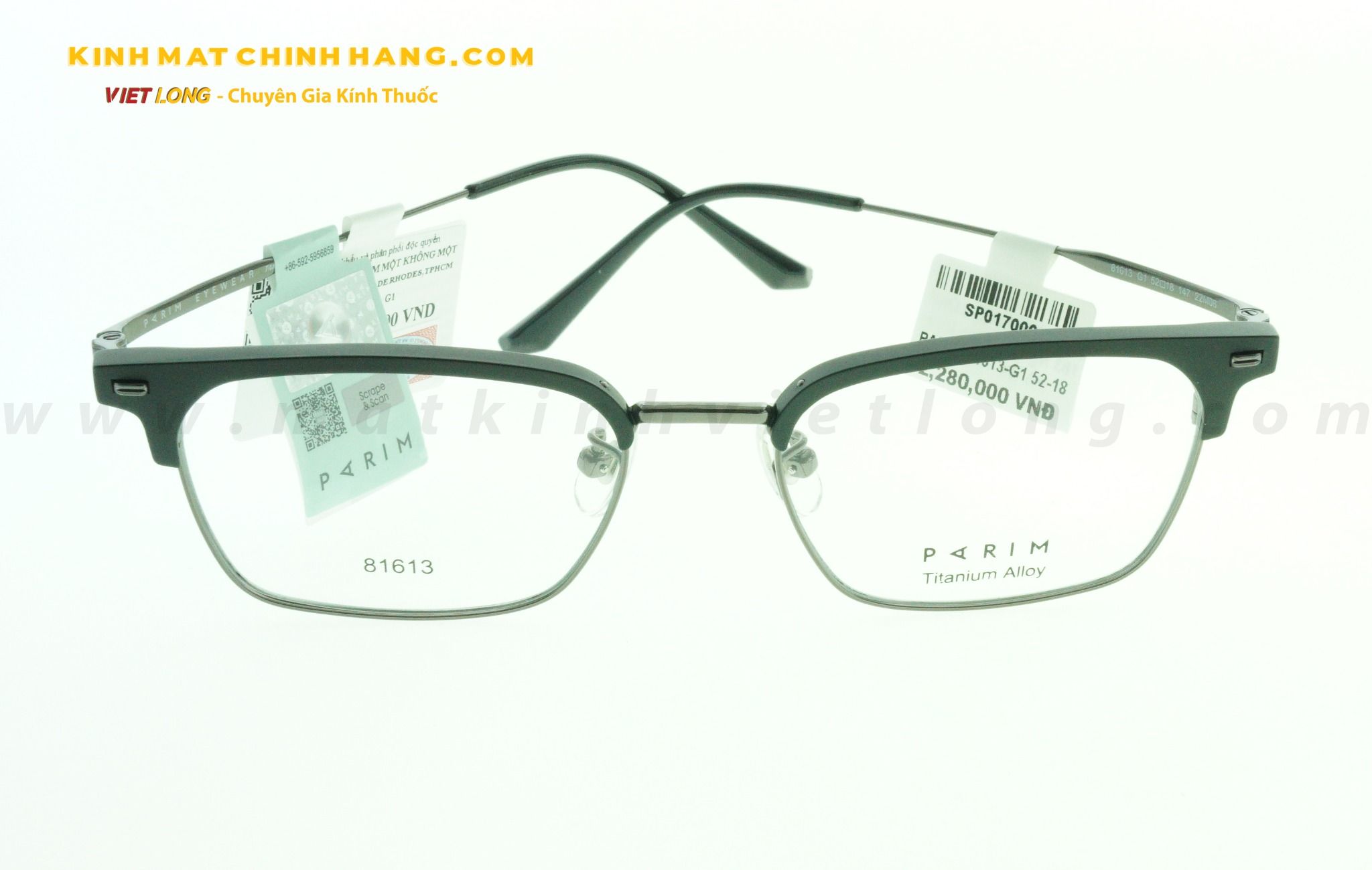  GỌNG KÍNH PARIM 81613-G1 52-18 