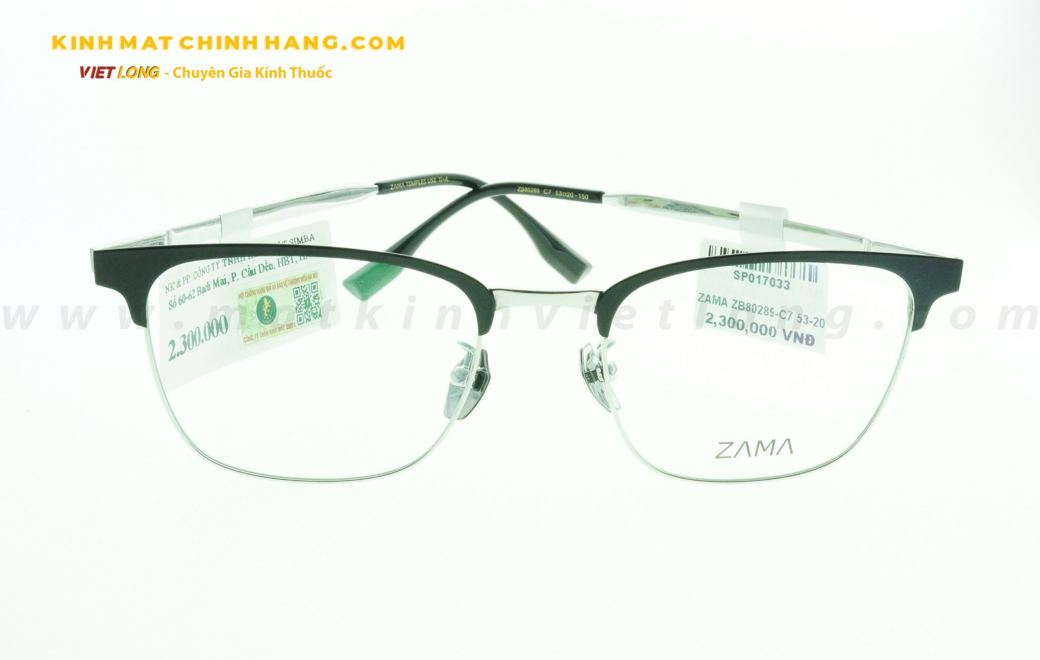  GỌNG KÍNH ZAMA ZB80289-C7 53-20 