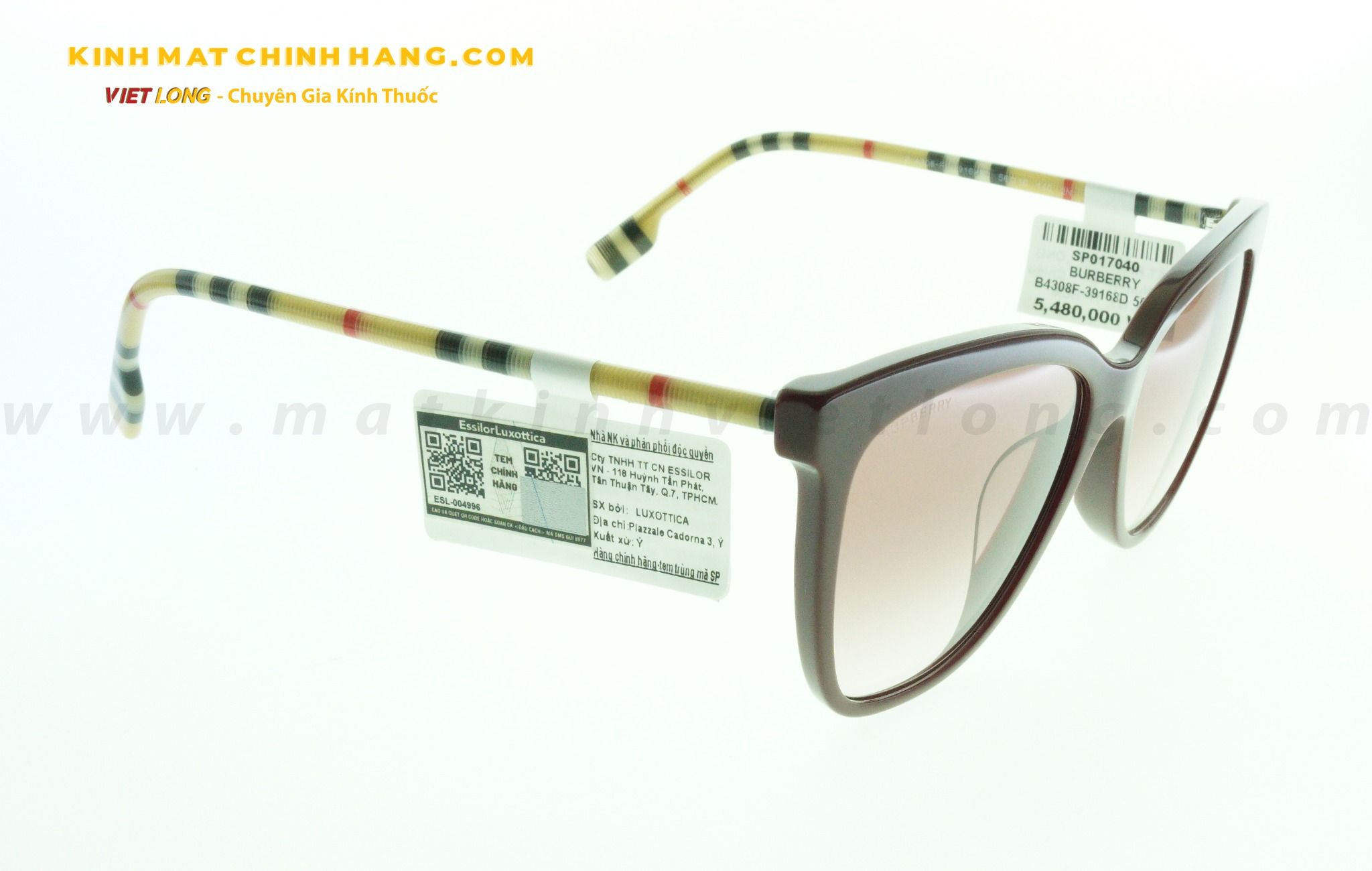  KÍNH MÁT BURBERRY B4308F-39168D 56-16 