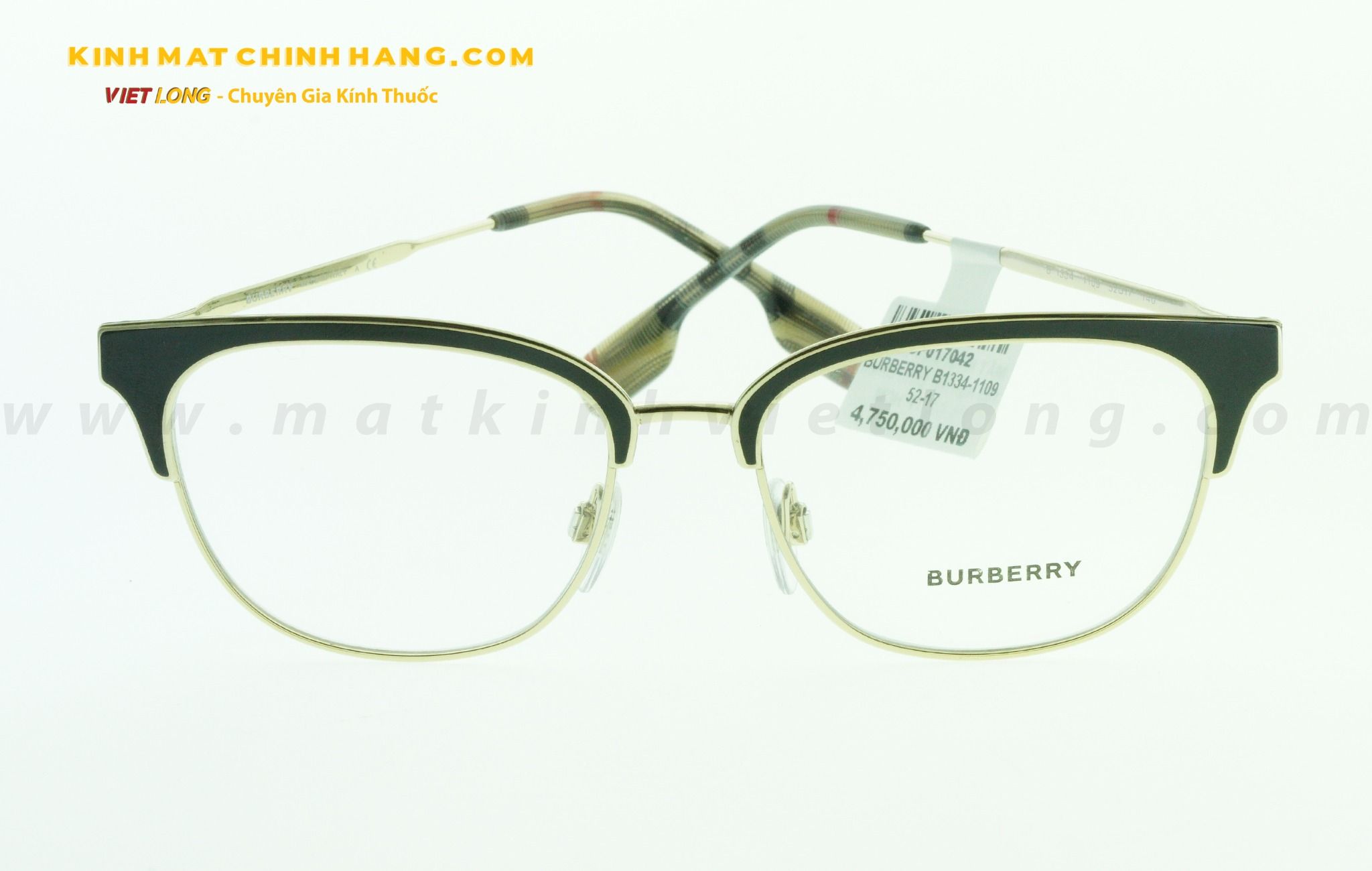  GỌNG KÍNH BURBERRY B1334-1109 52-17 