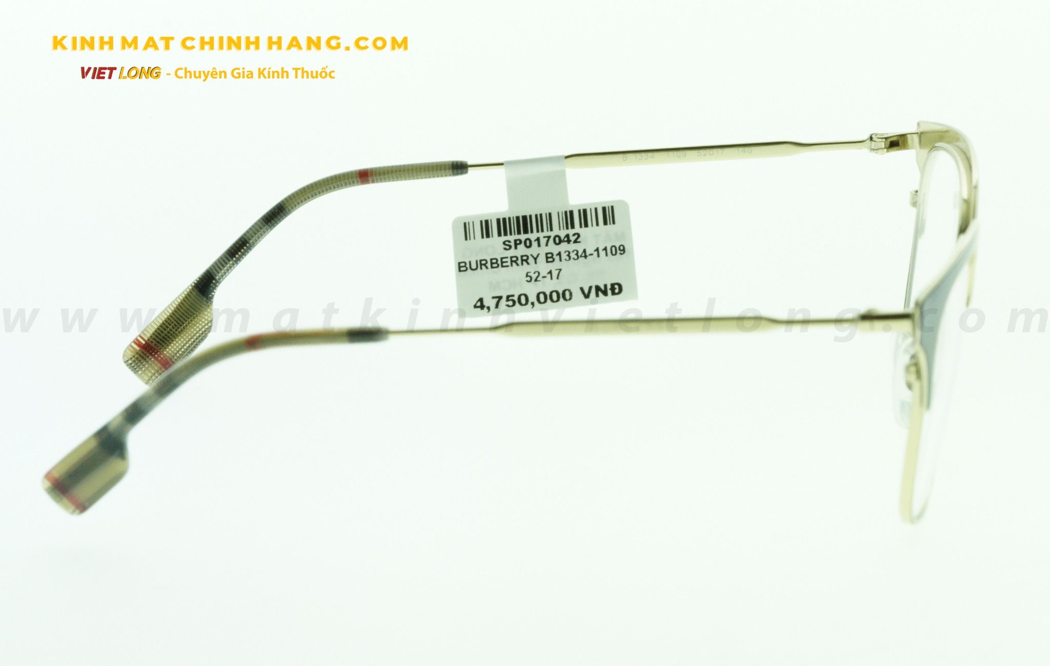  GỌNG KÍNH BURBERRY B1334-1109 52-17 