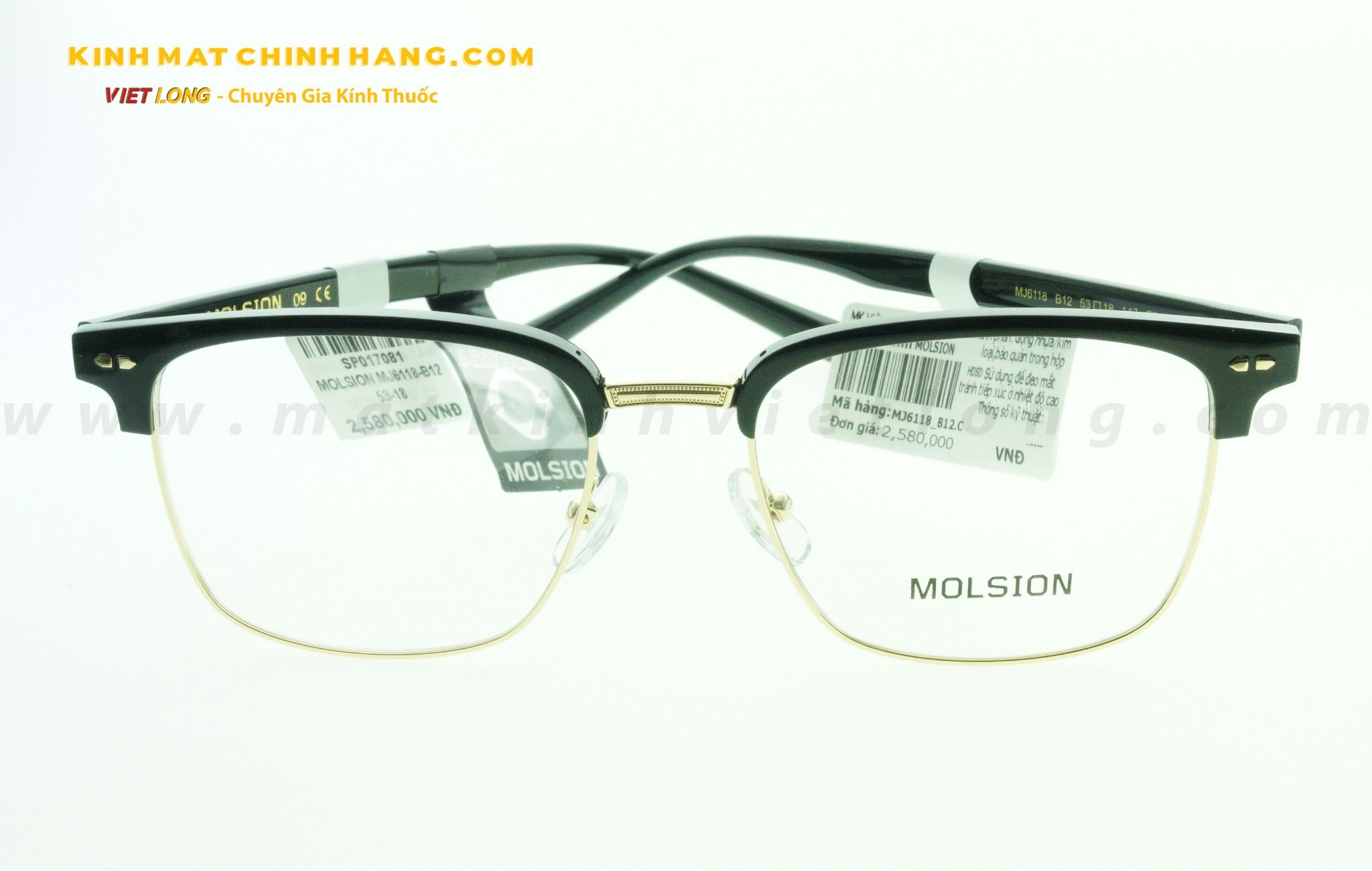  GỌNG KÍNH MOLSION MJ6118-B15 53-18 