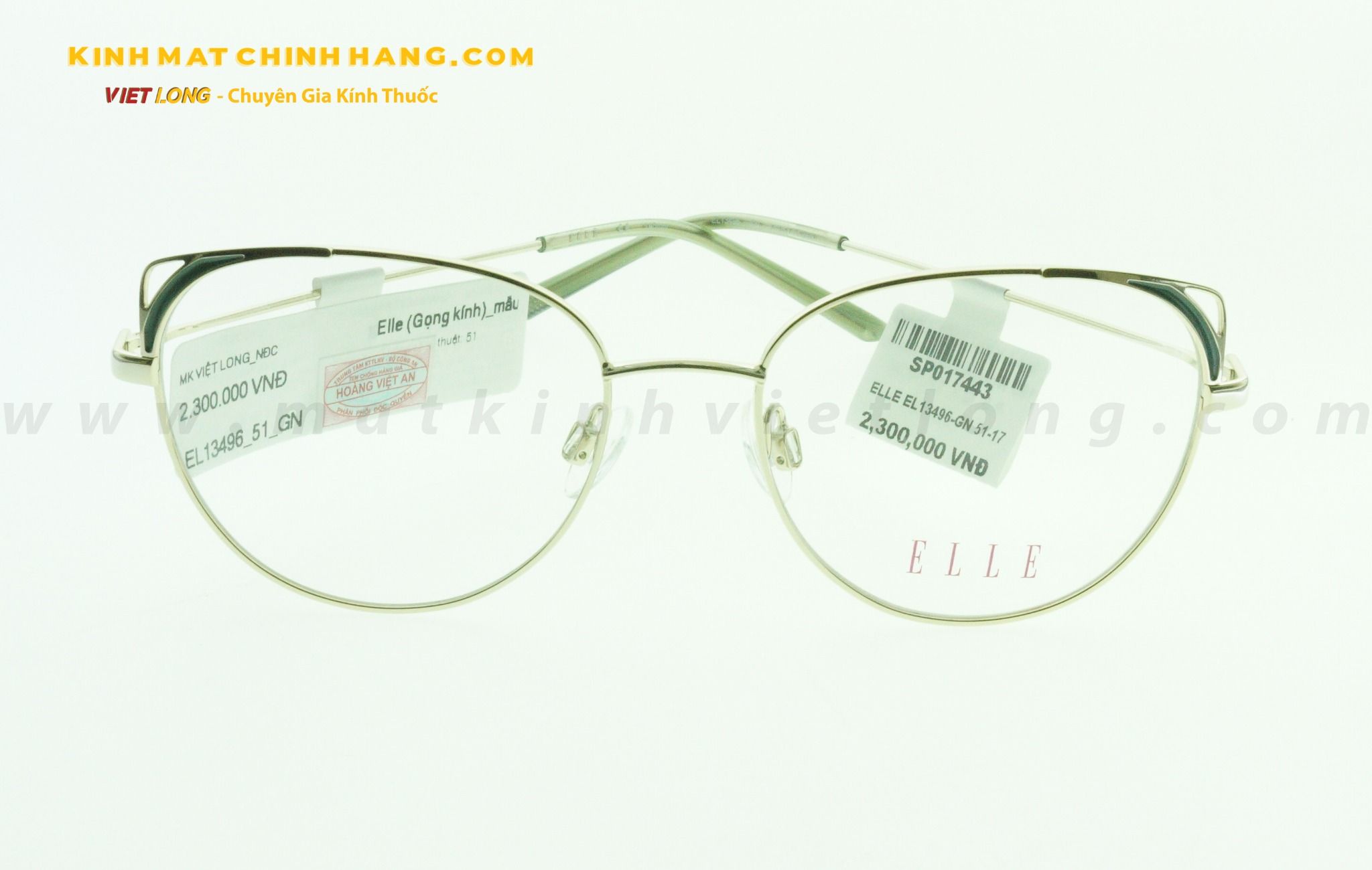  GỌNG KÍNH ELLE EL13496-GN 51-17 