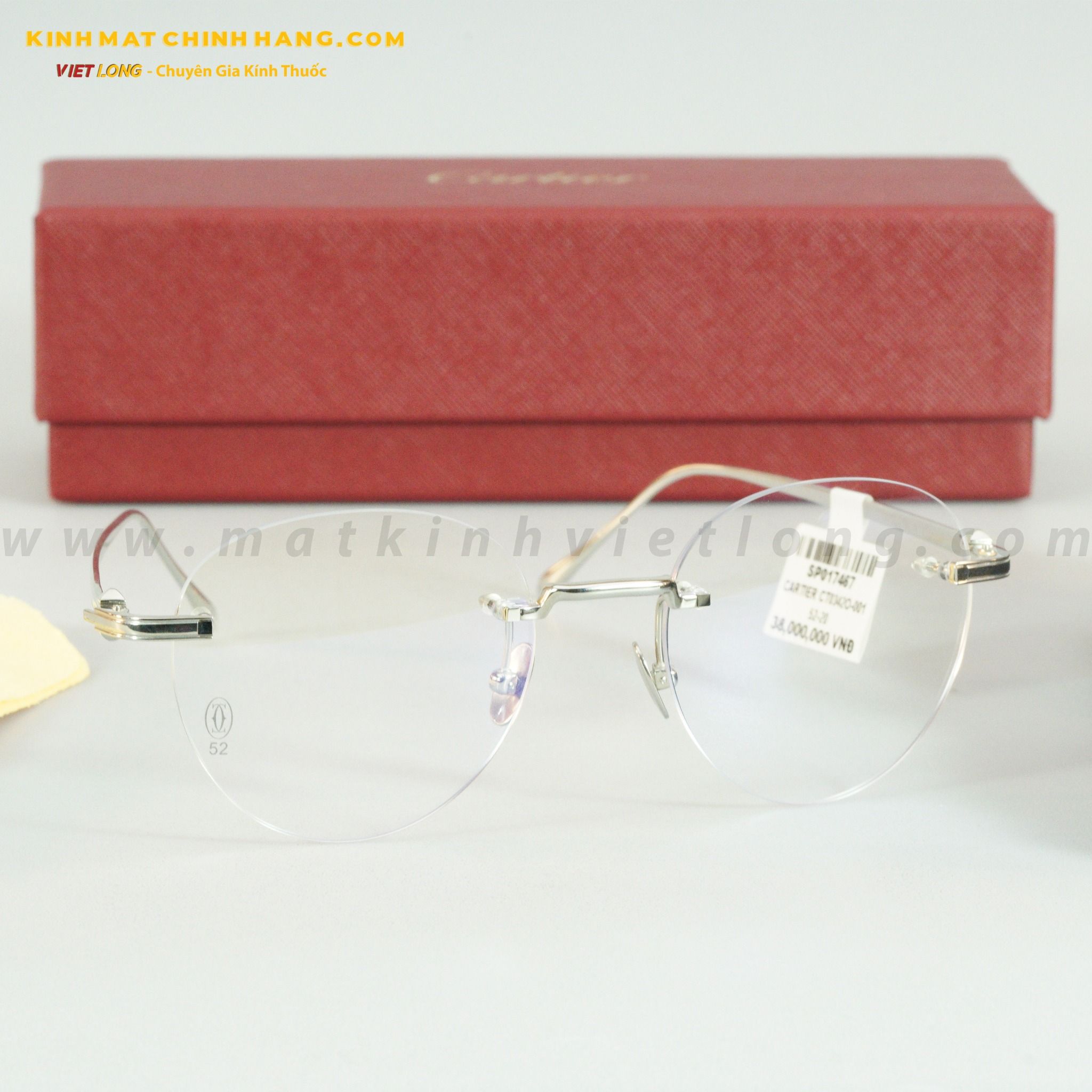 GỌNG KÍNH CARTIER CT0342O-001 52-20