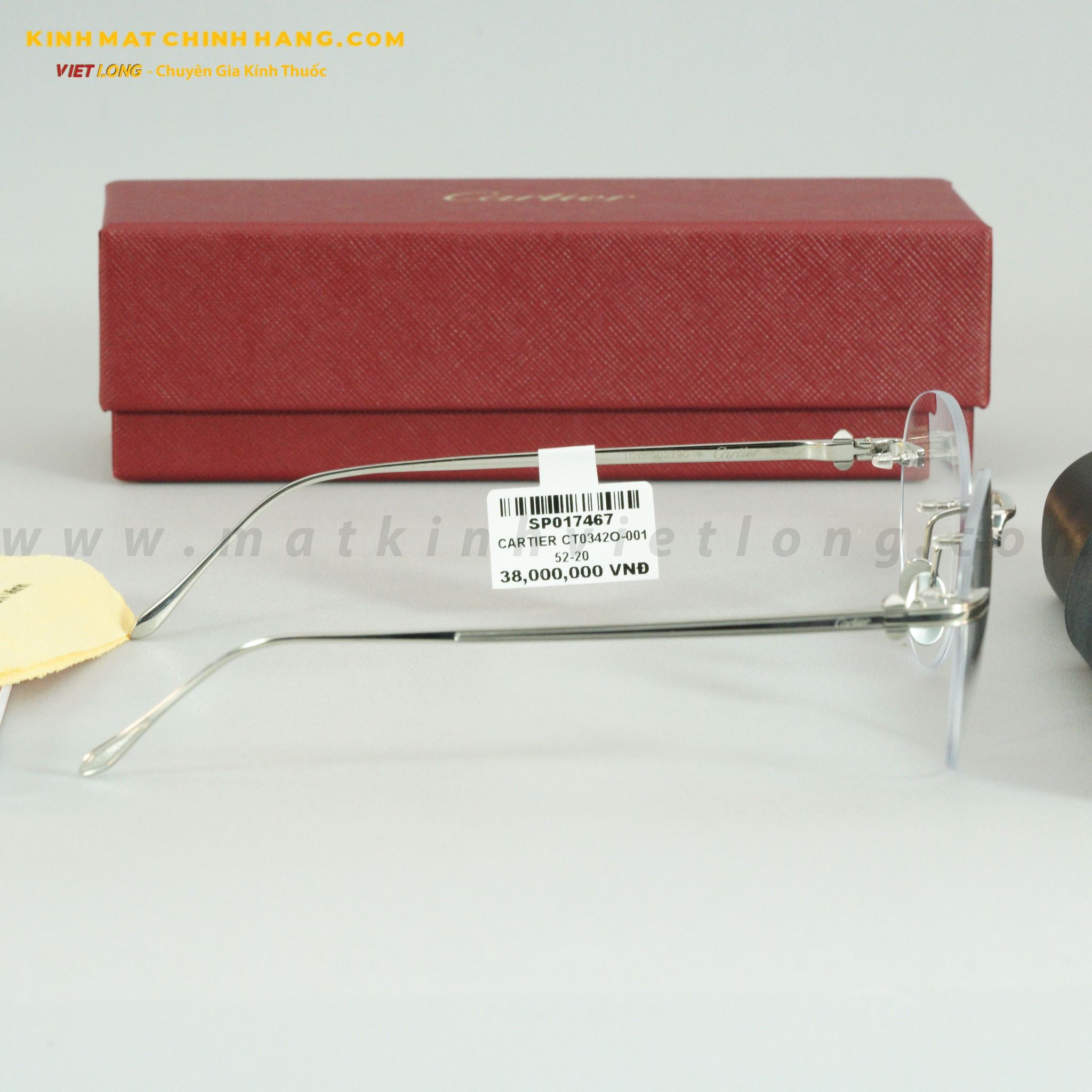 GỌNG KÍNH CARTIER CT0342O-001 52-20