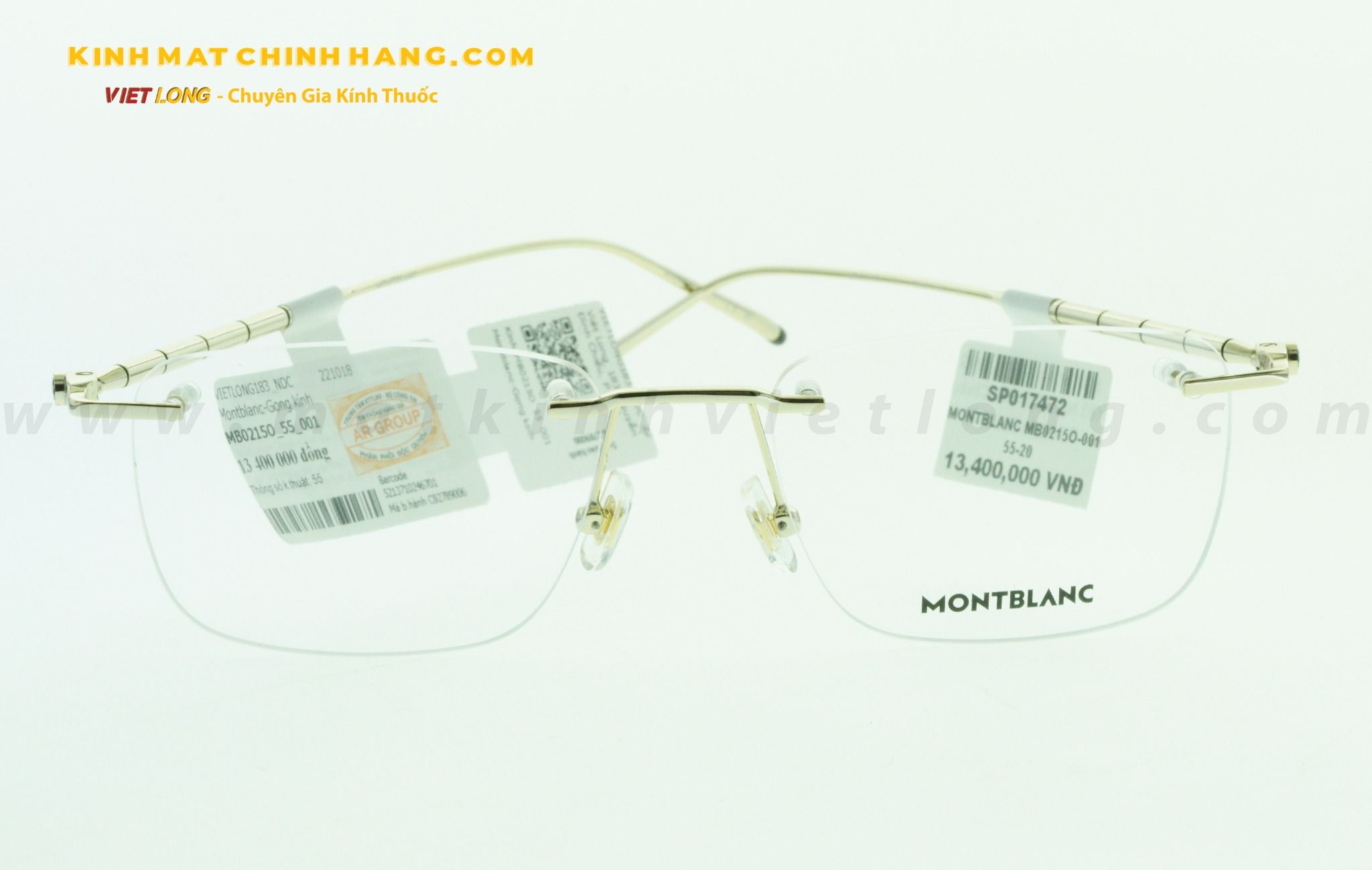  GỌNG KÍNH MONTBLANC MB0215O-001 55-20 