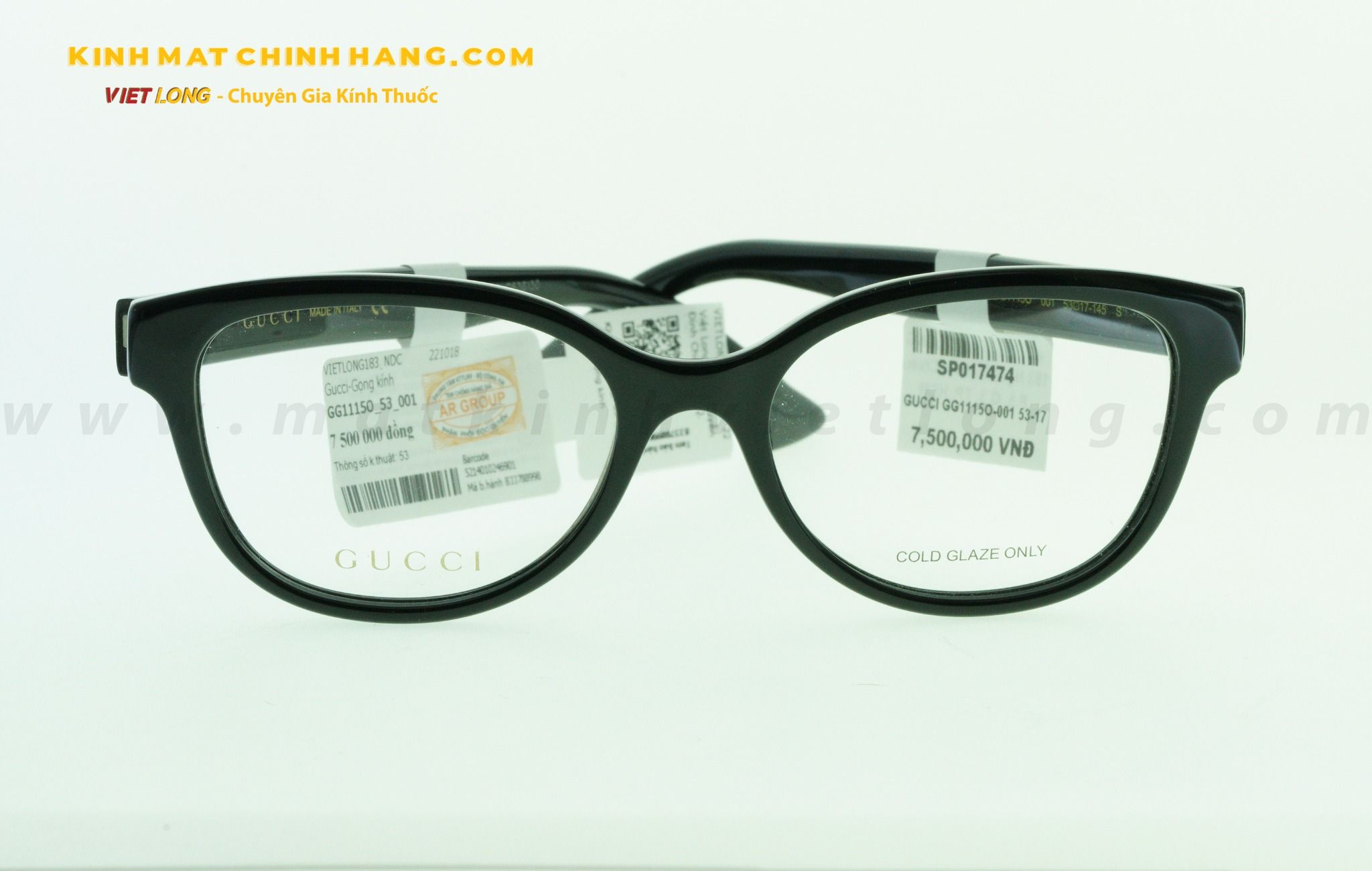  GỌNG KÍNH GUCCI GG1115O-001 53-17 