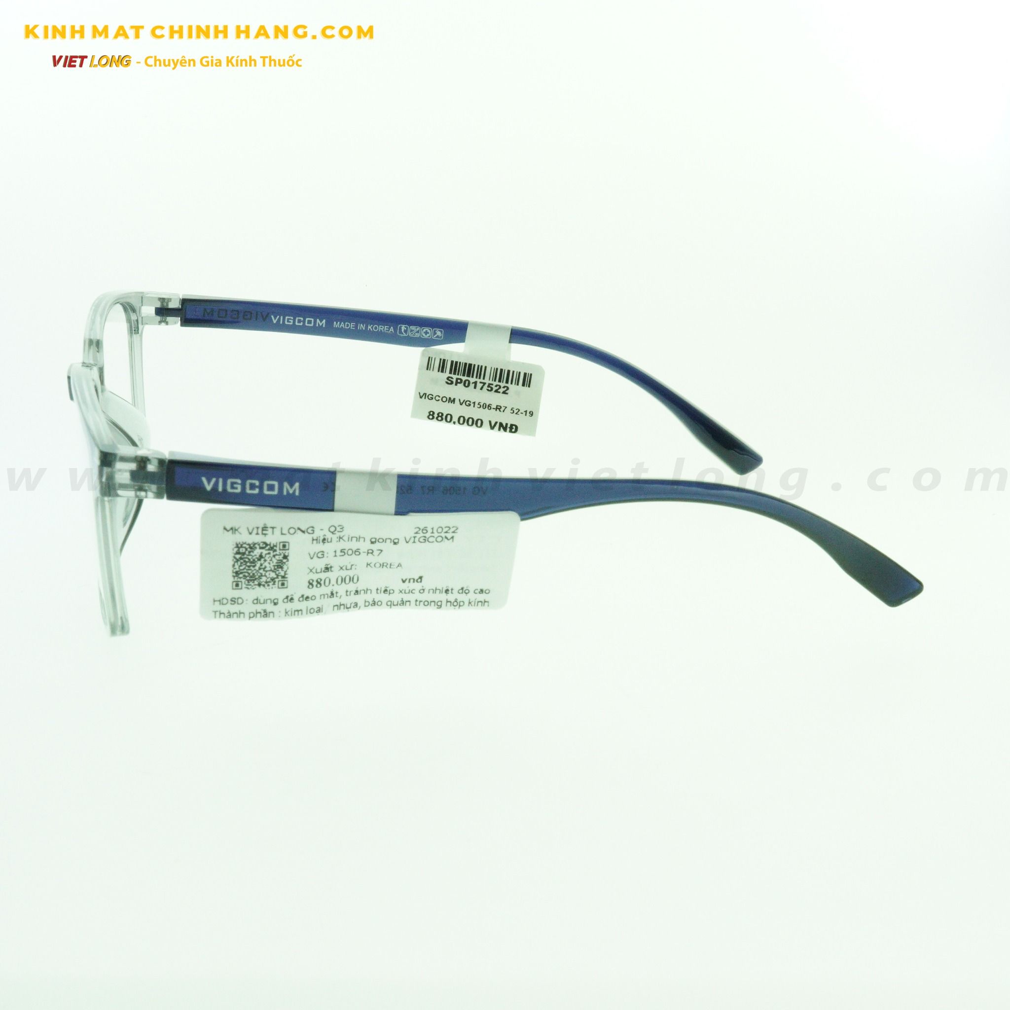 GỌNG KÍNH VIGCOM VG1506-R7 52-19