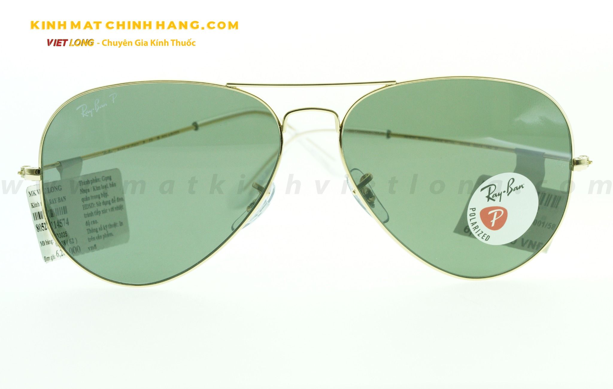 KÍNH MÁT RAYBAN 0RB3025-001/58 62-14