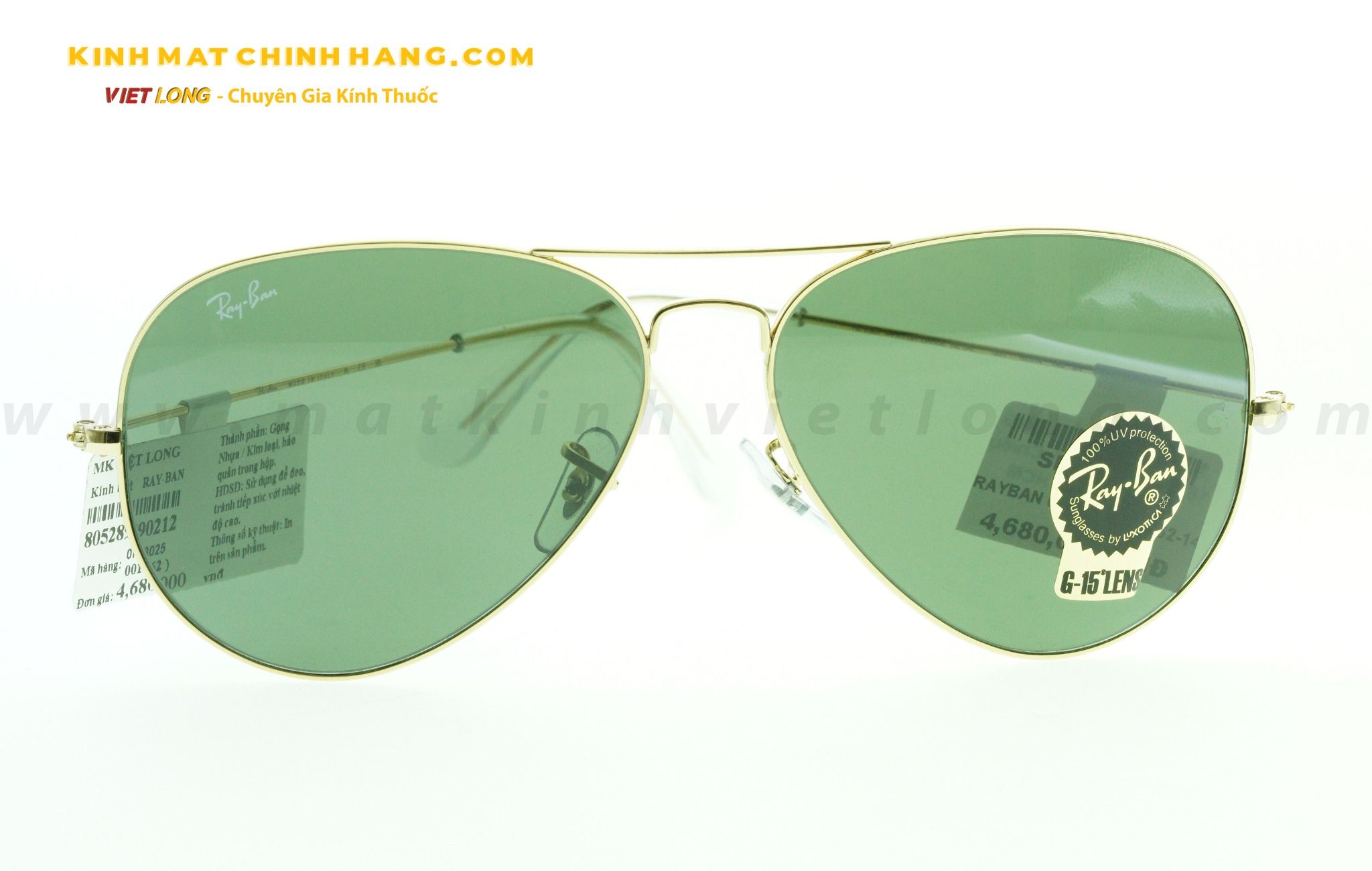  KÍNH MÁT RAYBAN 0RB3025-001 62-14 