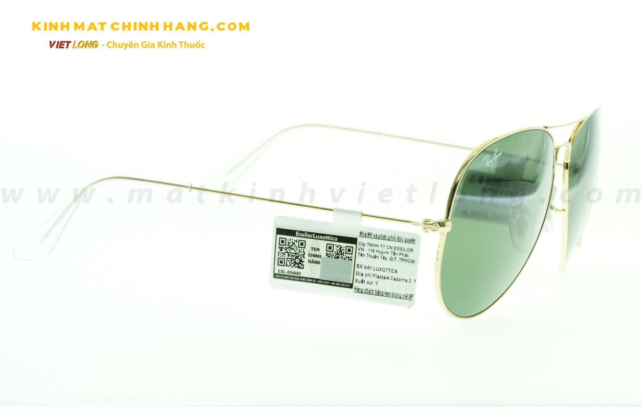 KÍNH MÁT RAYBAN 0RB3025-001 62-14