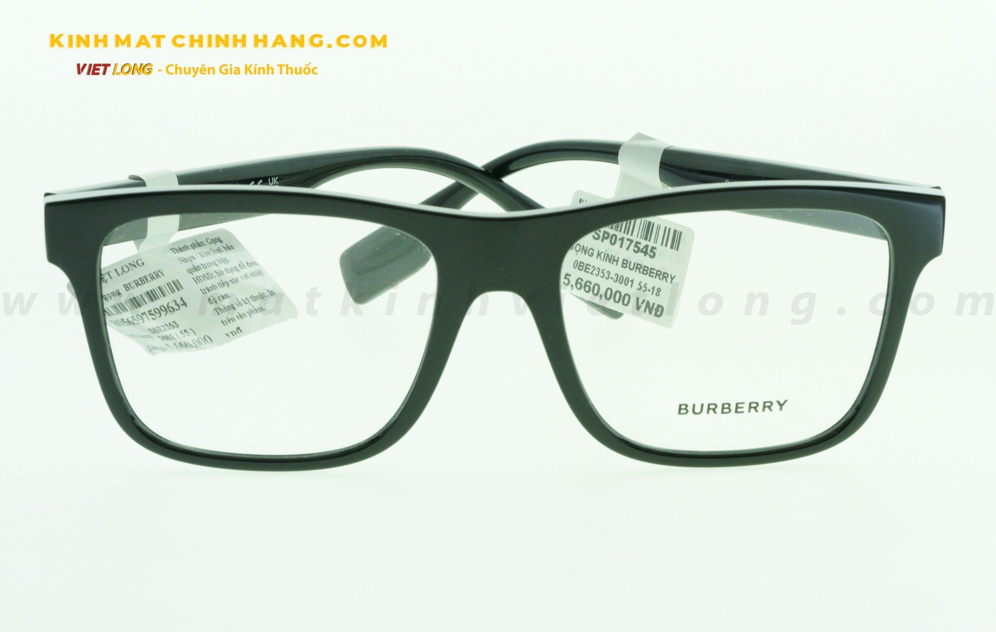  GỌNG KÍNH BURBERRY 0BE2353-3001 55-18 