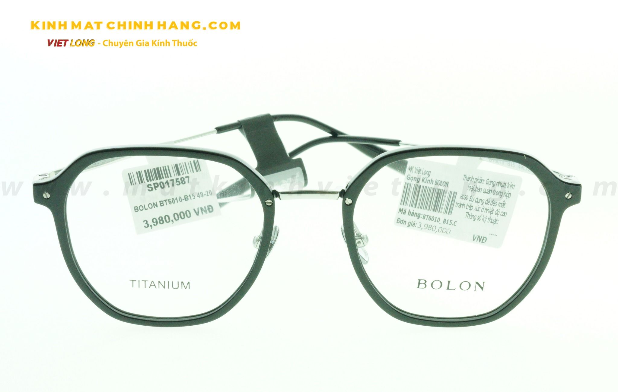GỌNG KÍNH BOLON BT6010-B15 49-20