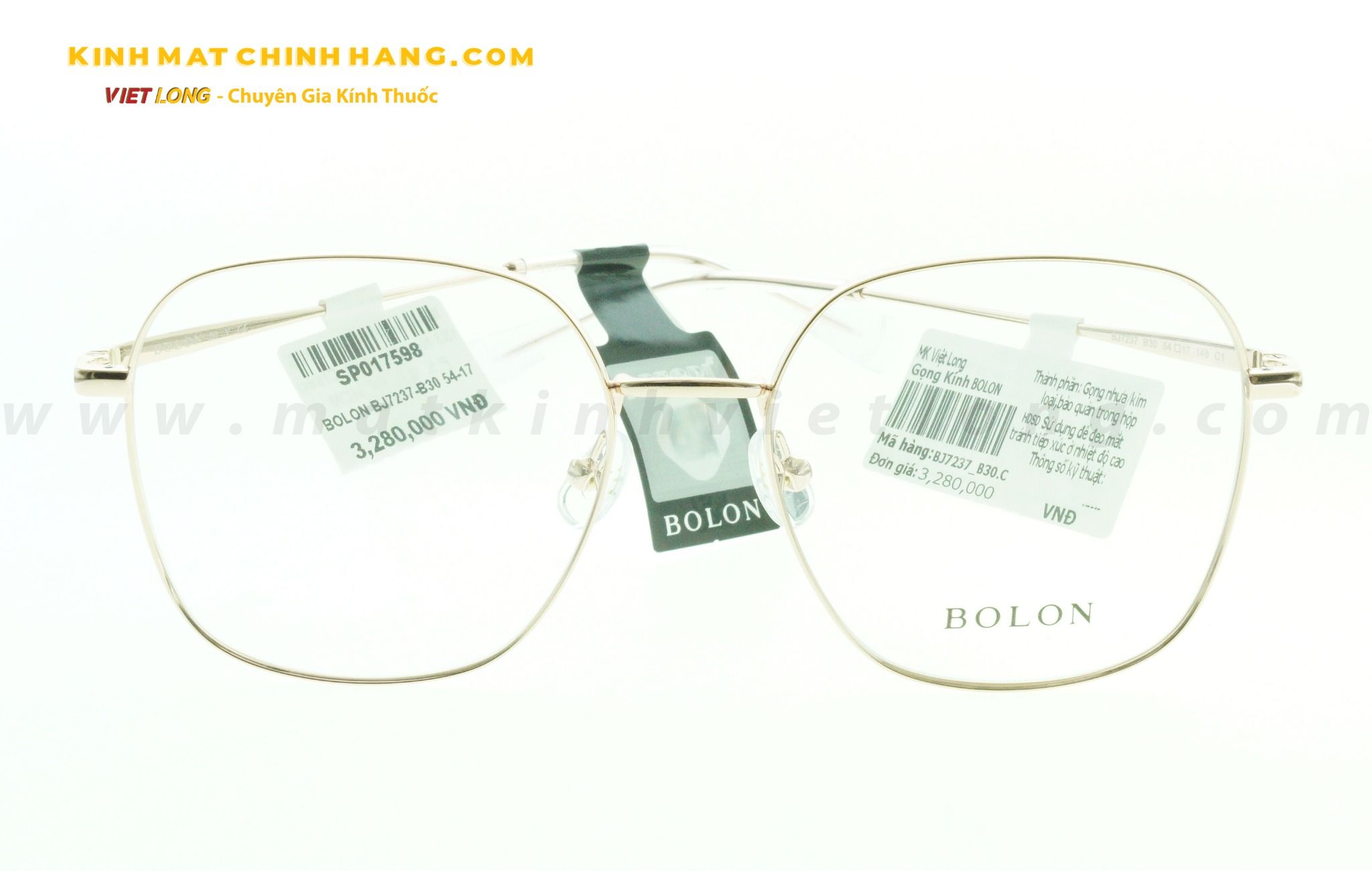  GỌNG KÍNH BOLON BJ7237-B30 54-17 