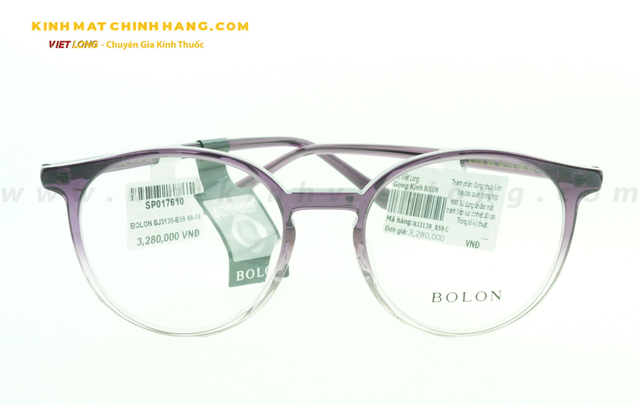 GỌNG KÍNH BOLON BJ3139-B59 49-18
