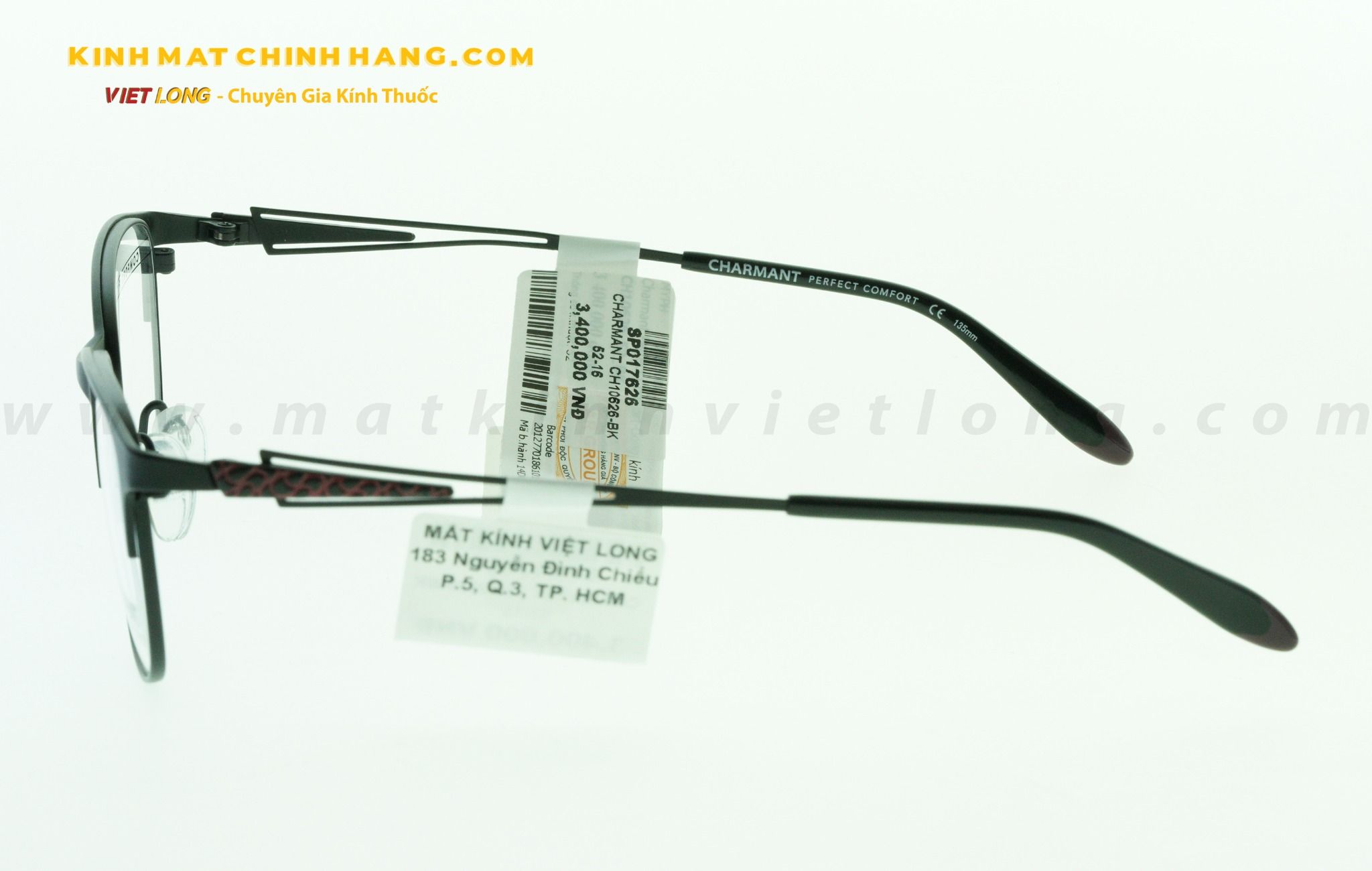GỌNG KÍNH CHARMANT CH10626-BK 52-16