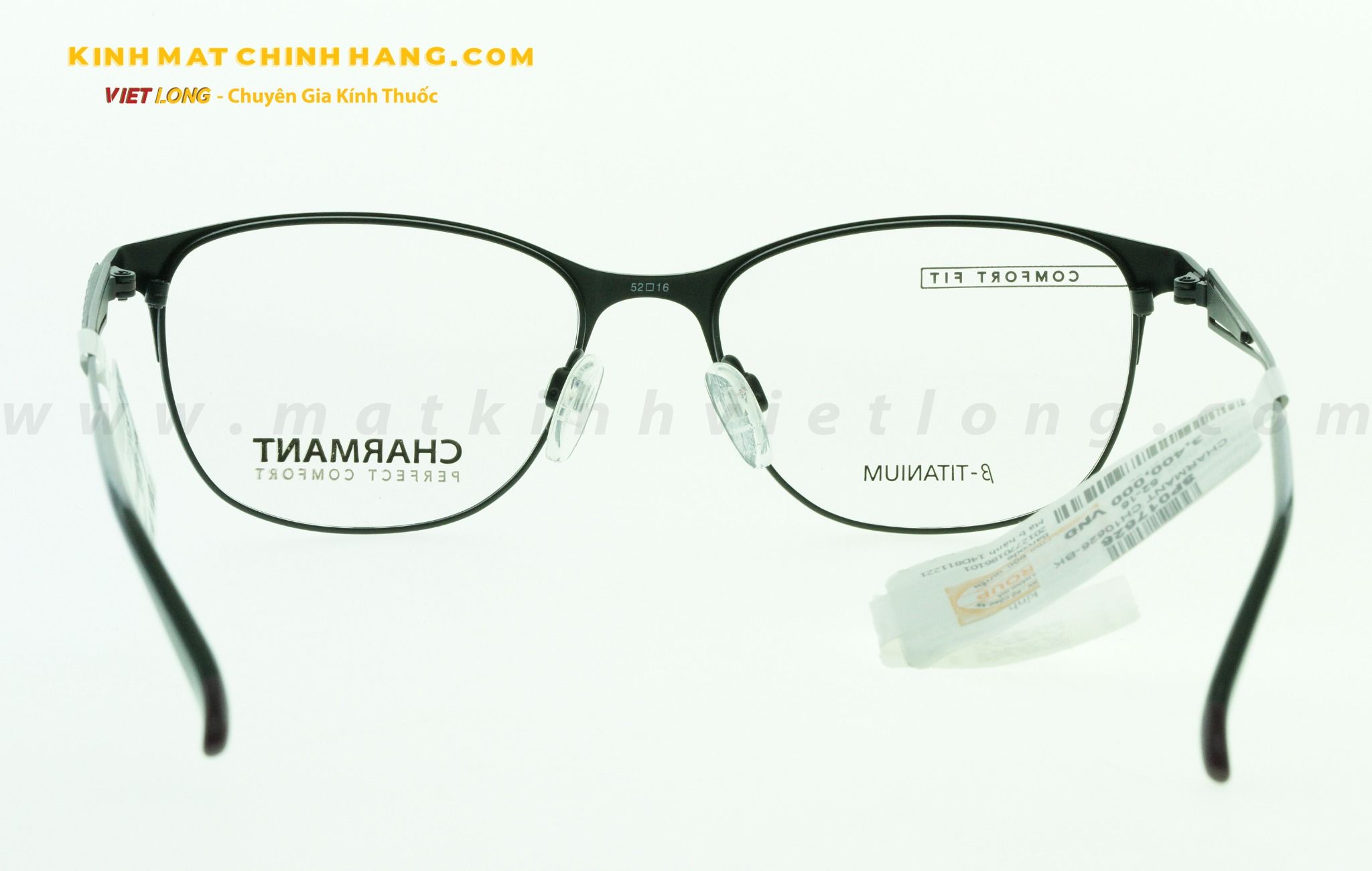 GỌNG KÍNH CHARMANT CH10626-BK 52-16