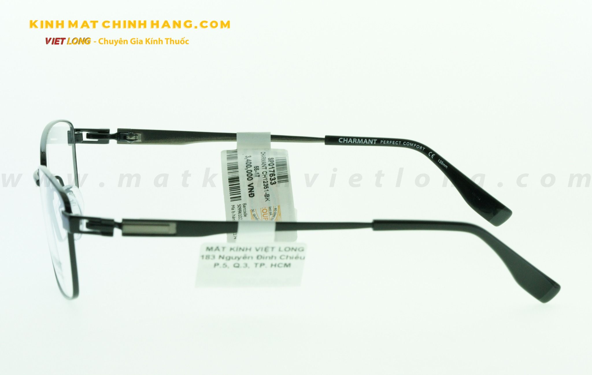GỌNG KÍNH CHARMANT CH12351-BK 55-17