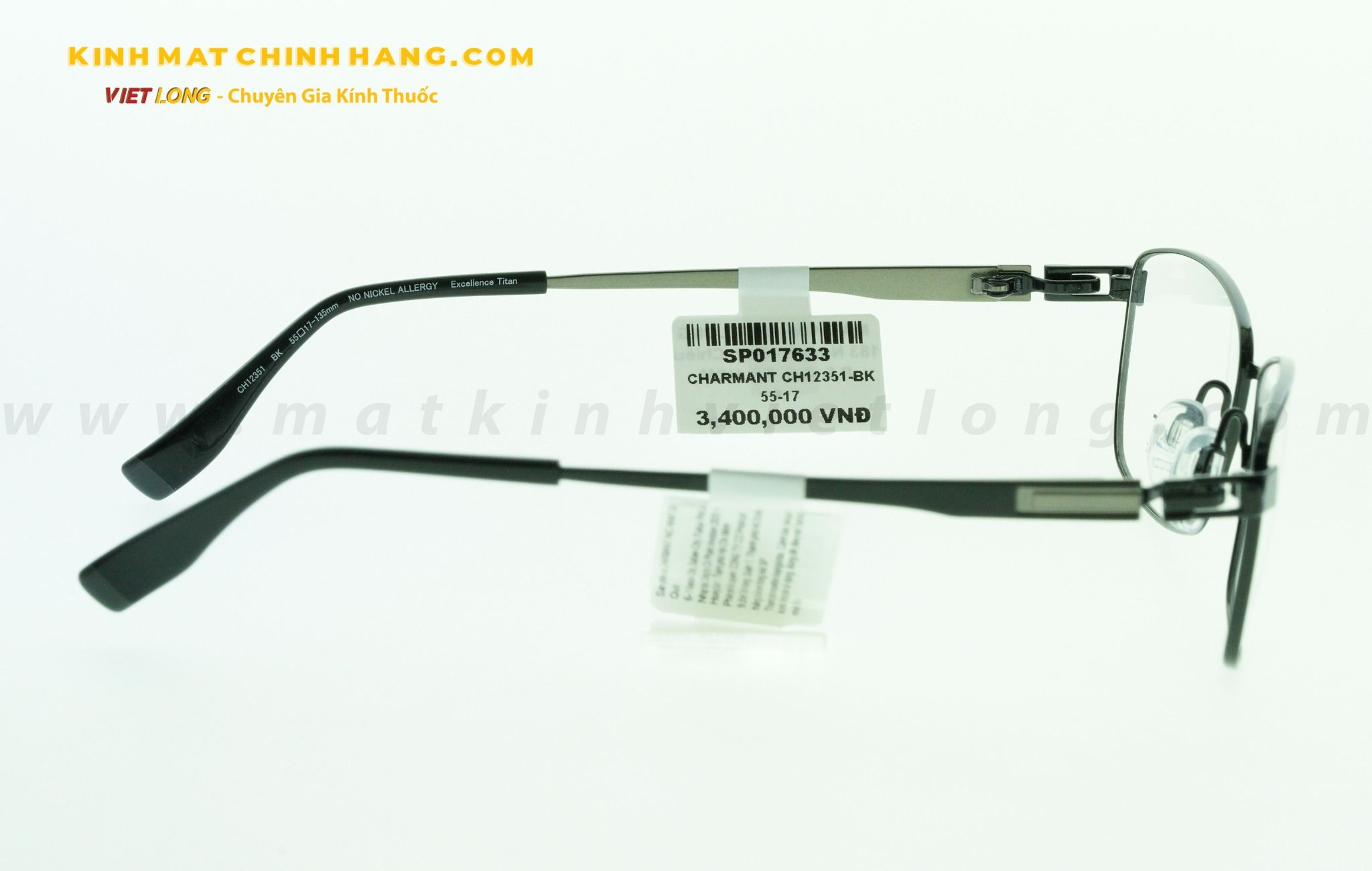 GỌNG KÍNH CHARMANT CH12351-BK 55-17