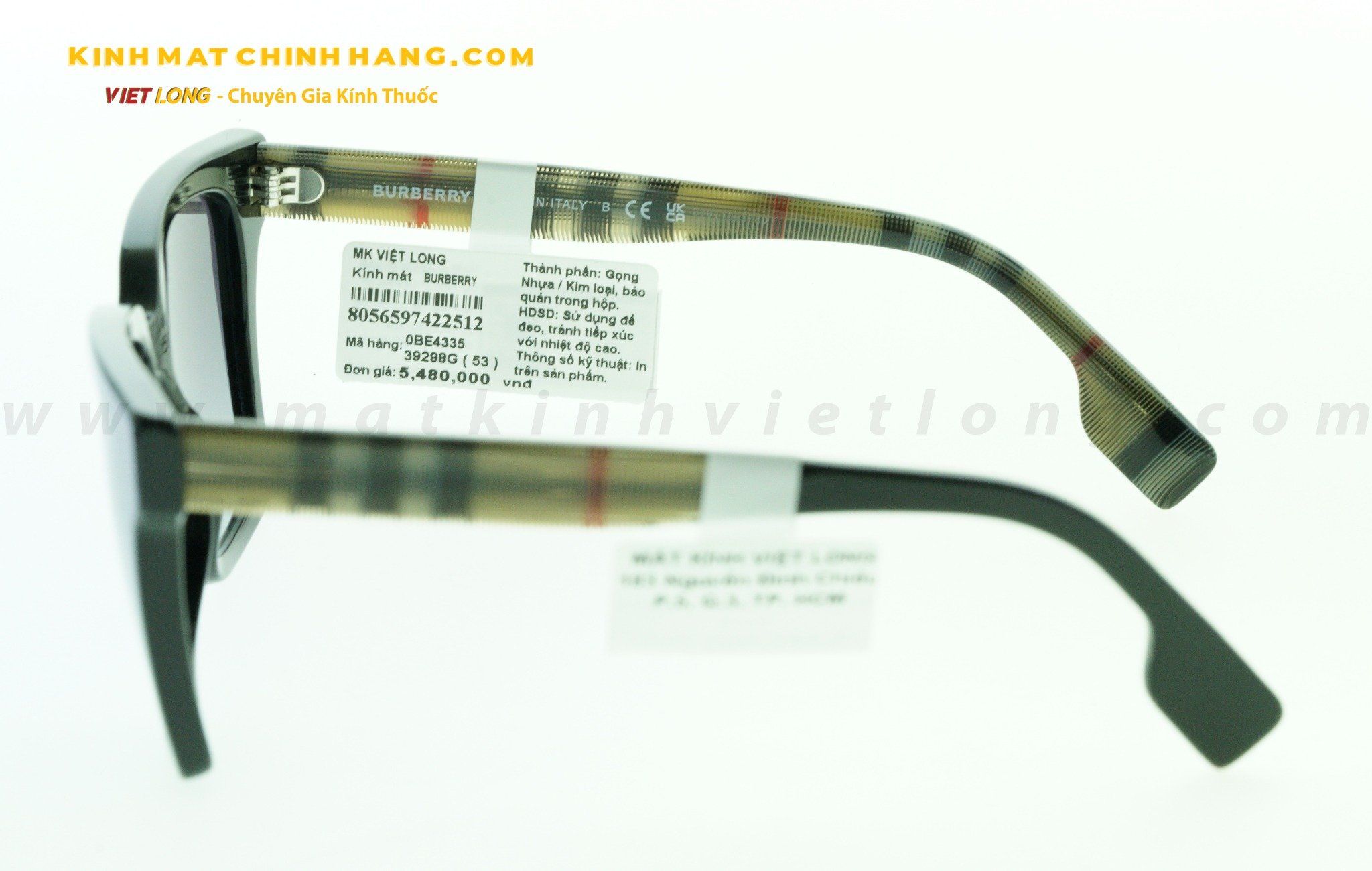 KÍNH MÁT BURBERRY B4335-3929/8G 53-18