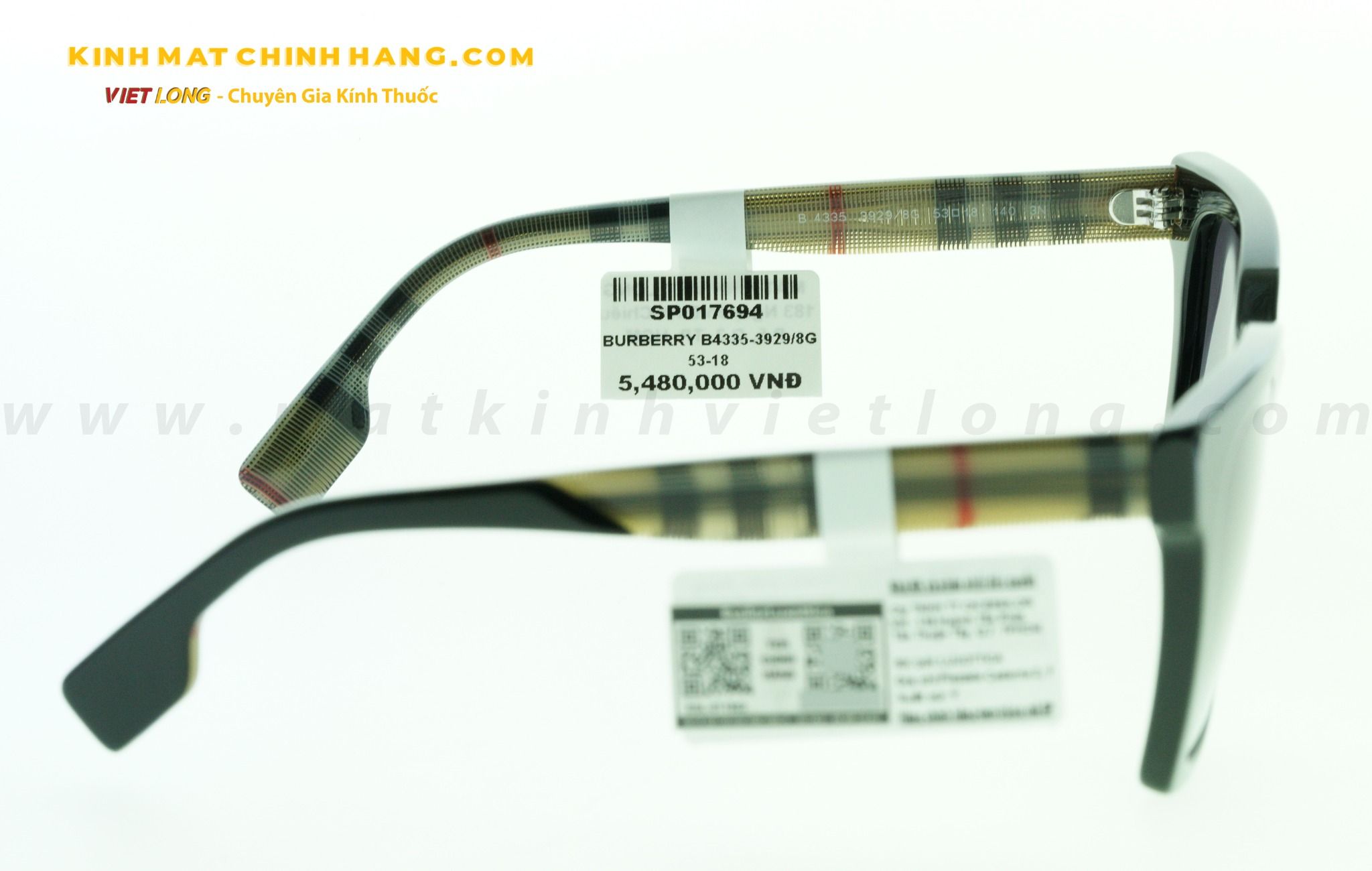  KÍNH MÁT BURBERRY B4335-3929/8G 53-18 