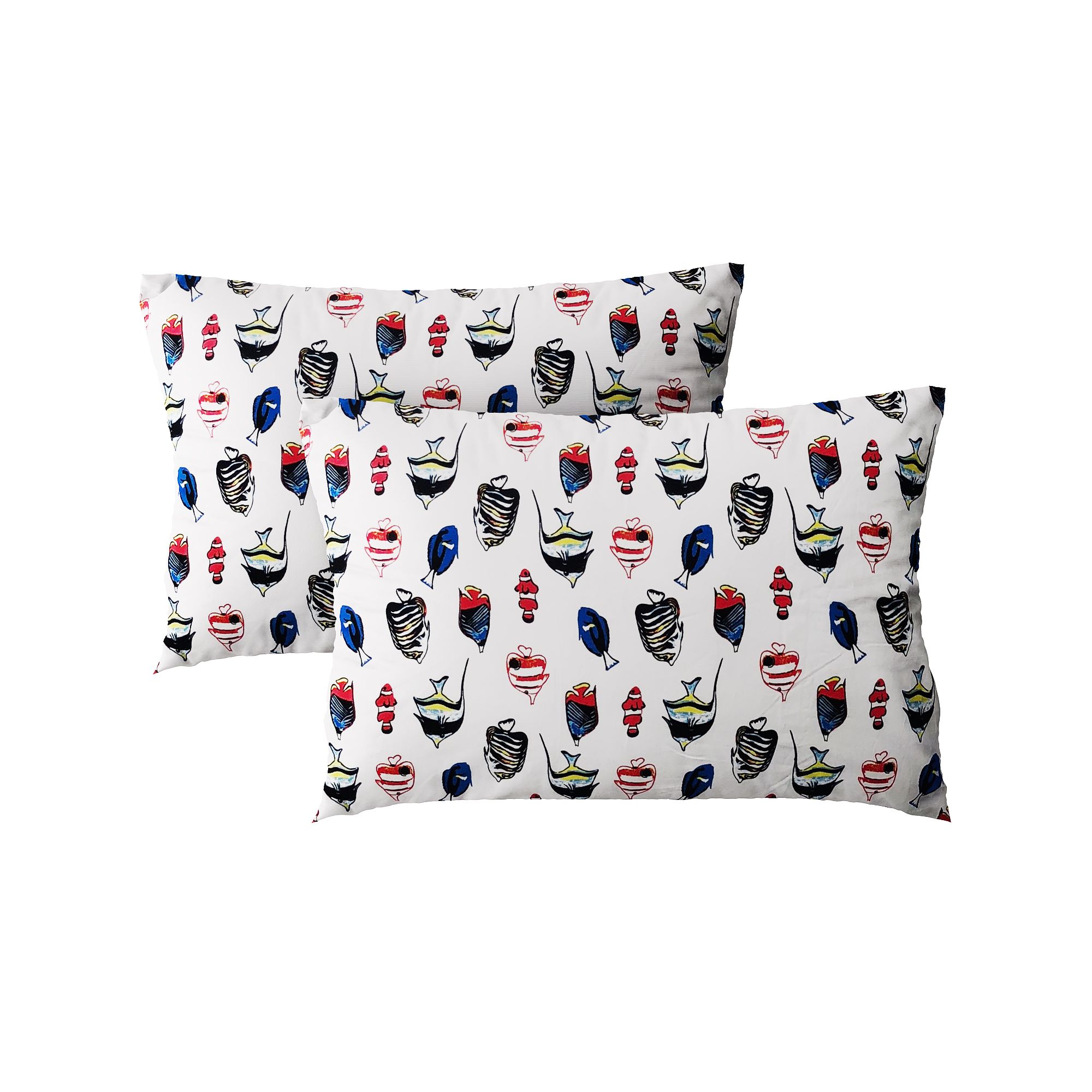 Pillow case 006 Sea fishes on white