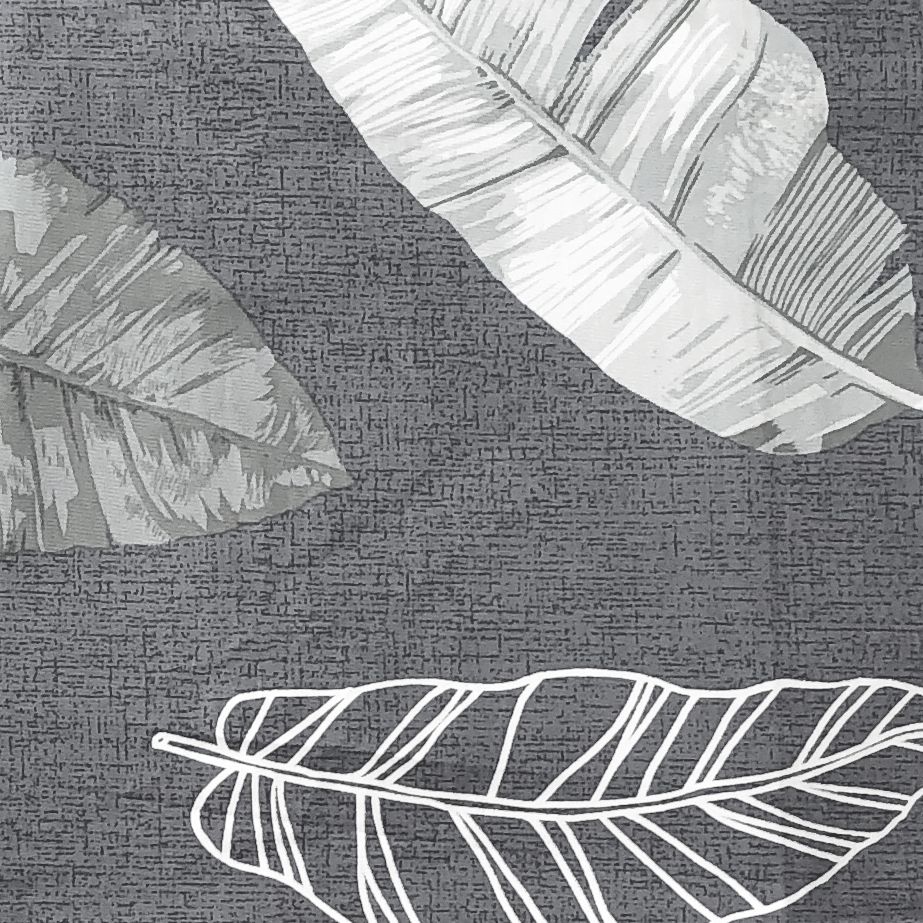 Pillow case 106 Light grey leaves on dark grey