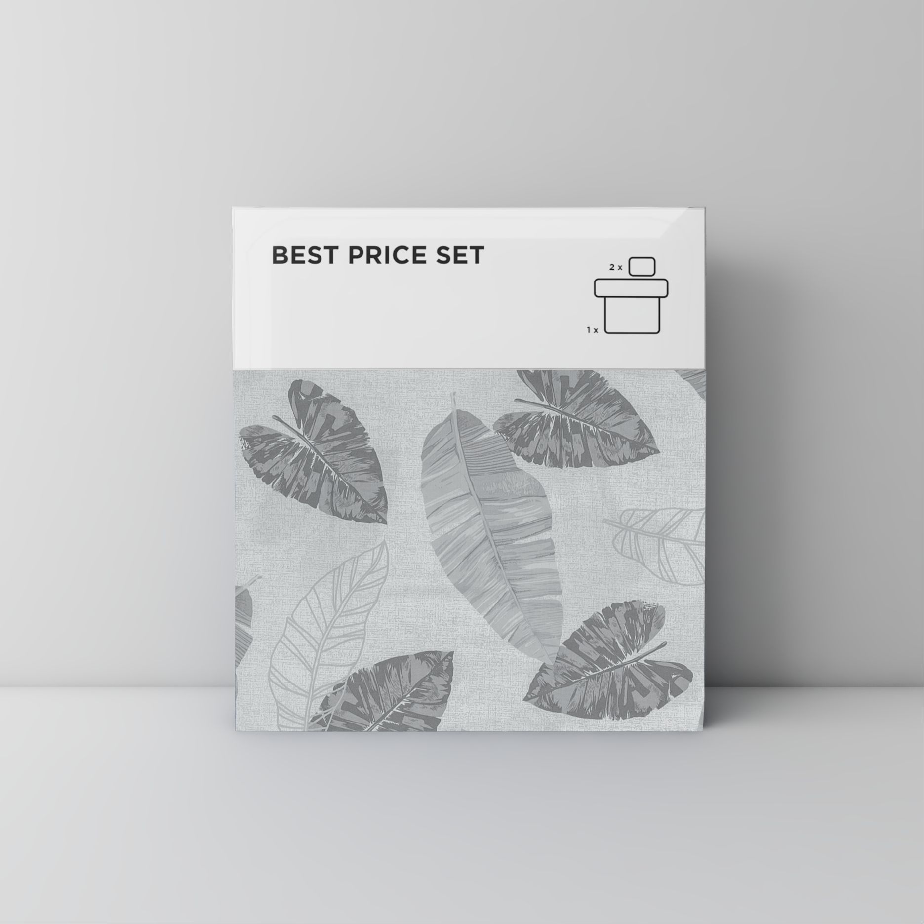 Best price 073 Grey leaves on white