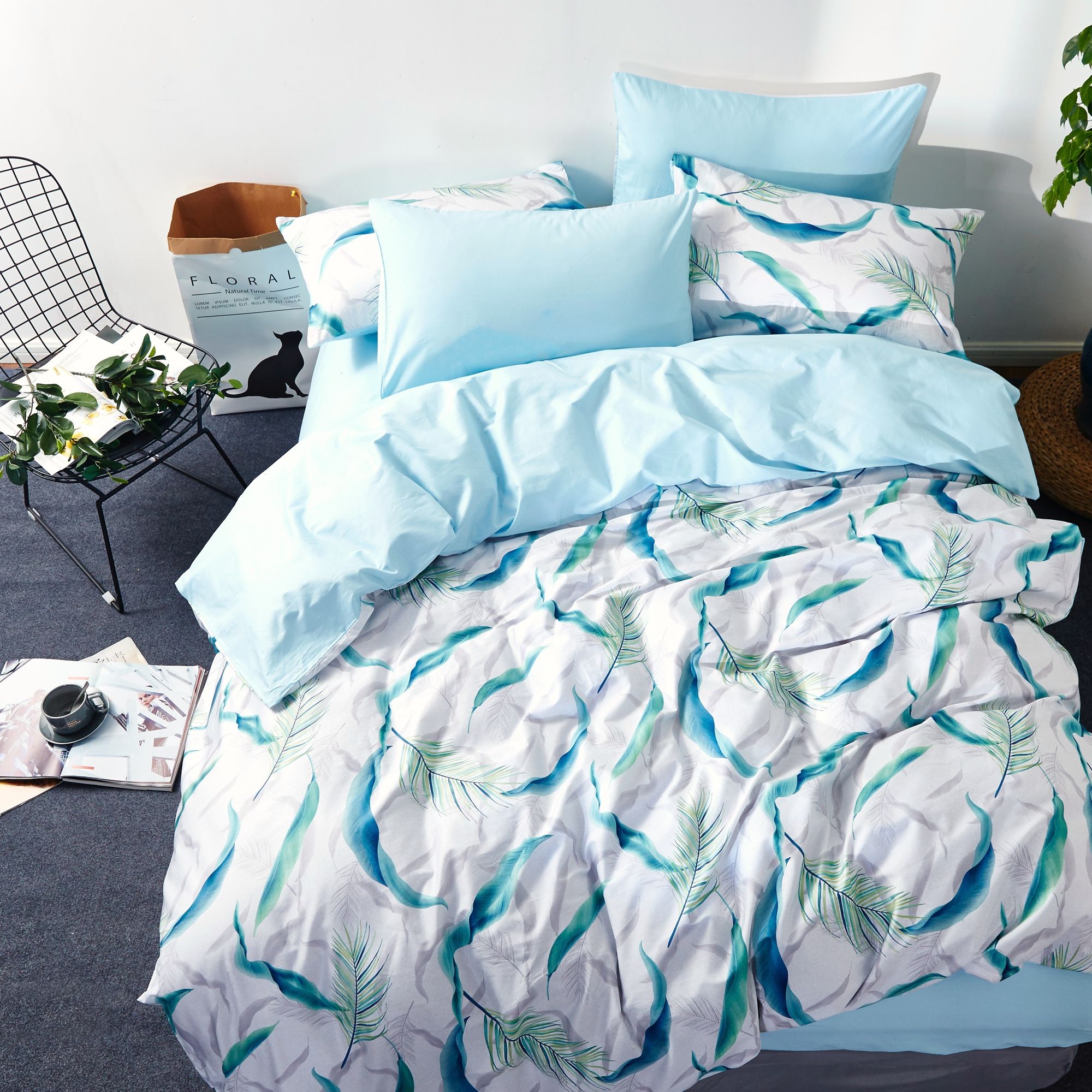 Best price 093 Blue palm leaves