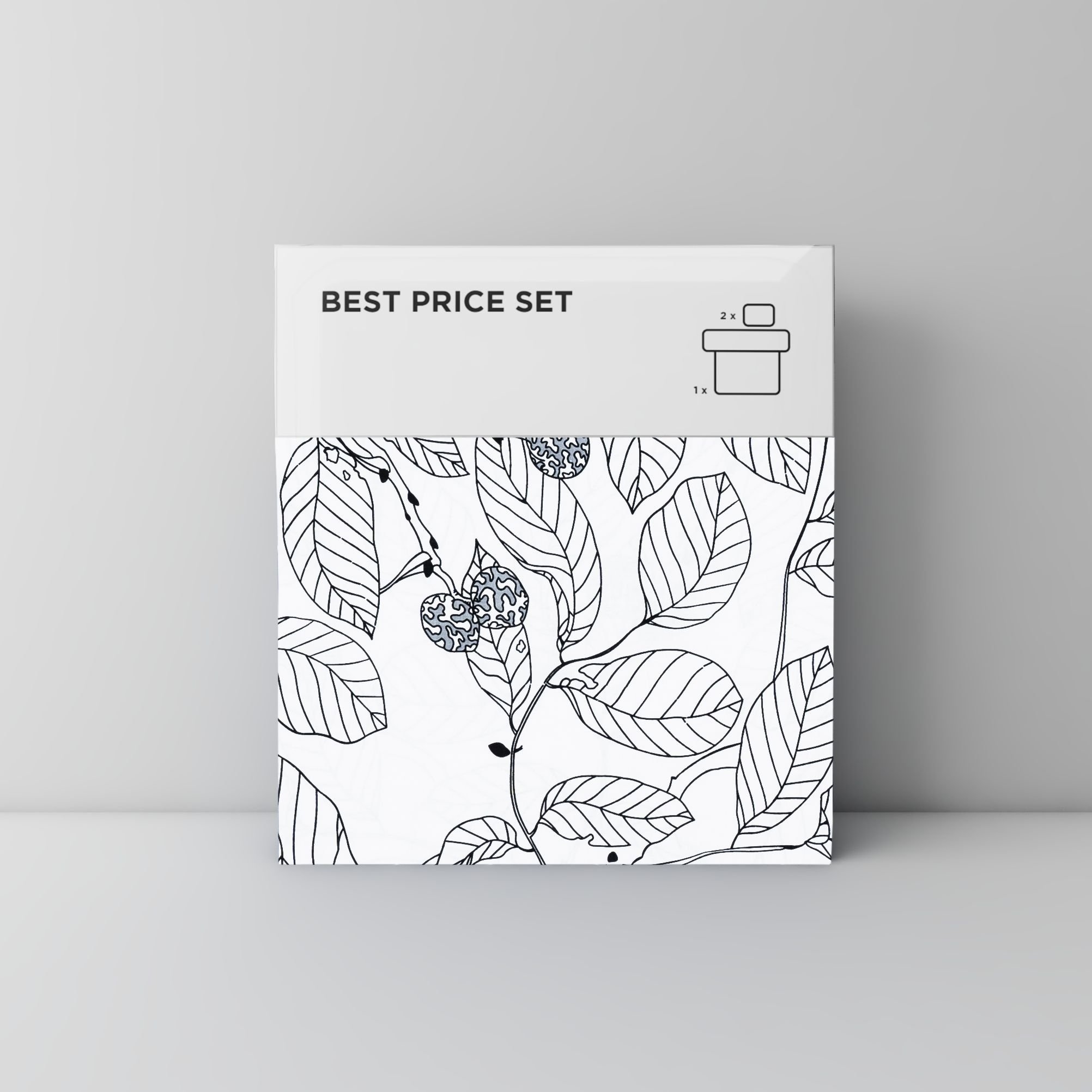 Best price 098 Black and white leaves