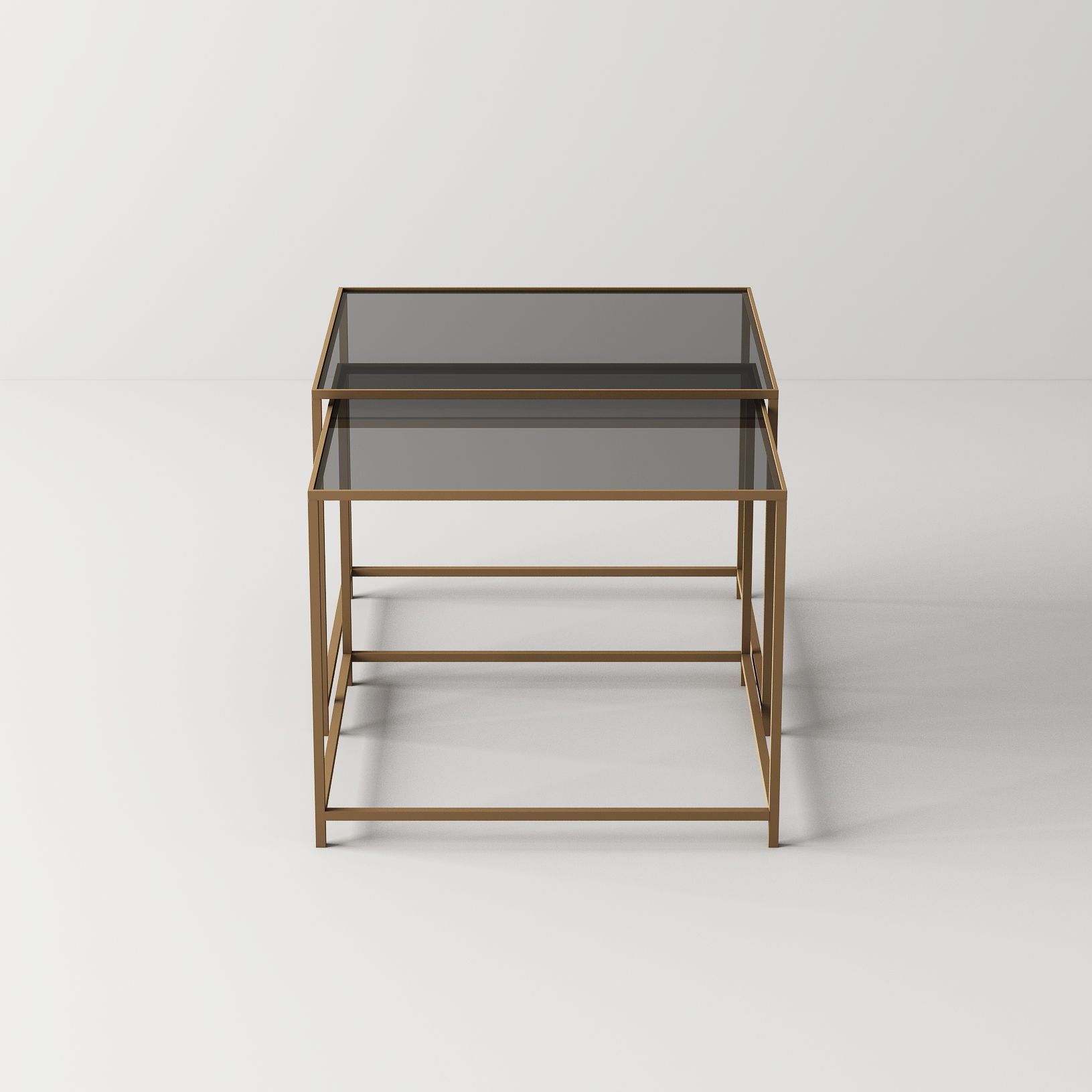 Bàn sofa kính đôi sơn nhũ vàng