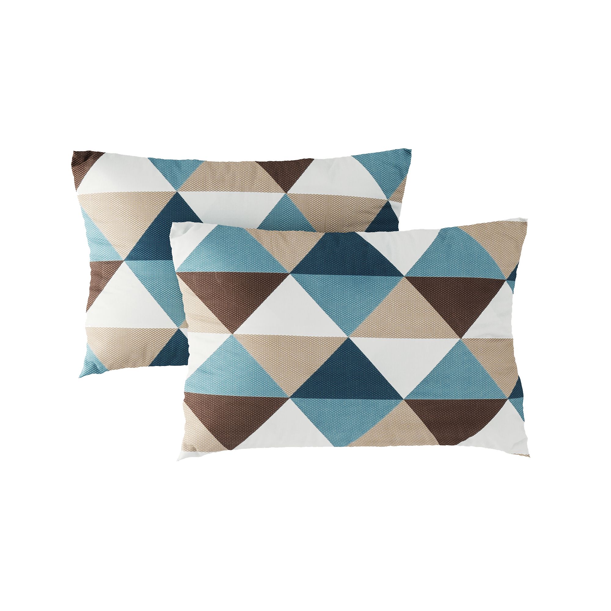 Pillow case 183 Brown blue triangle